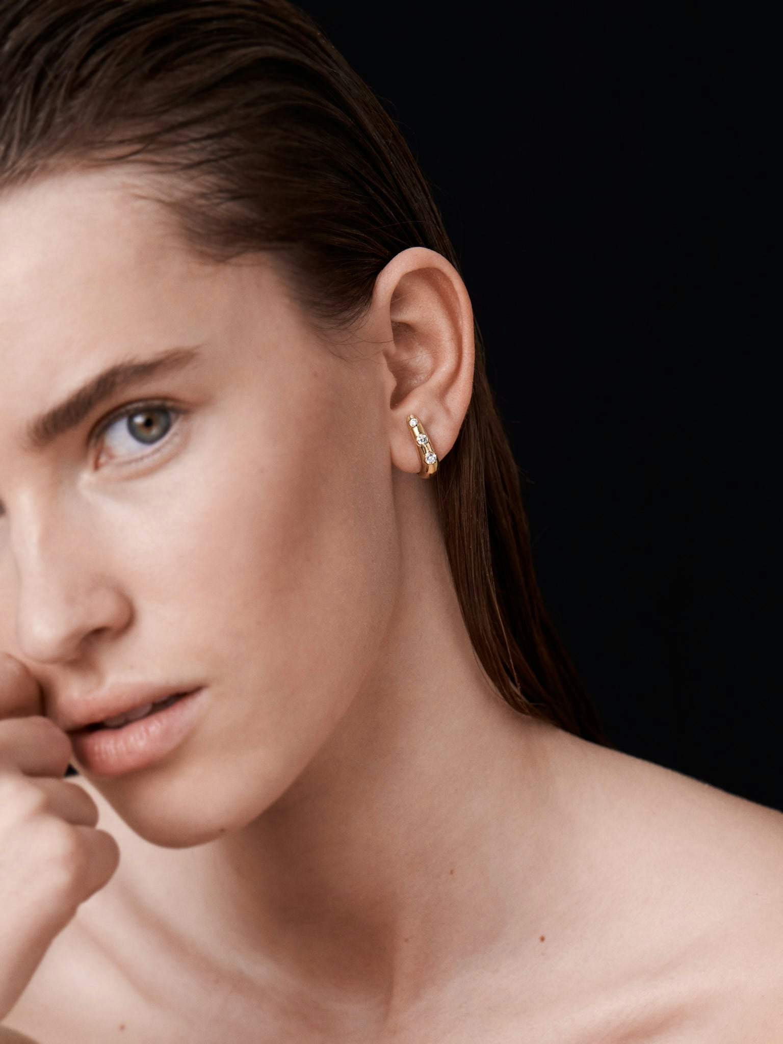 Heavy diamond set hoops photo 2