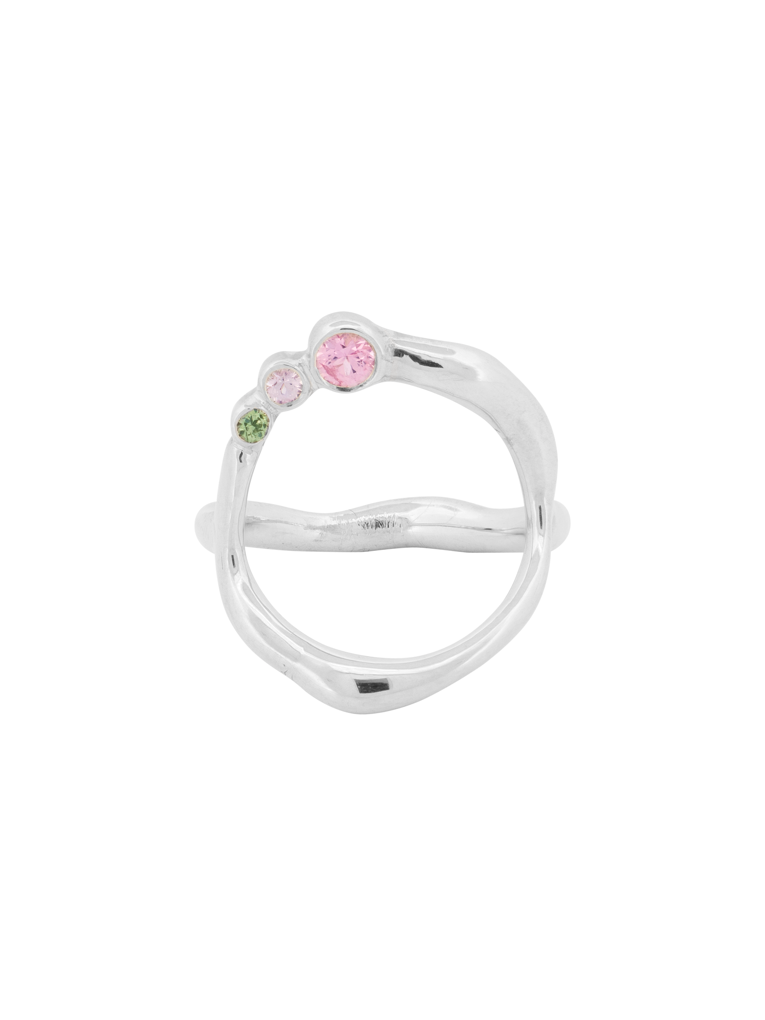 Curves natural sapphires ring photo 3