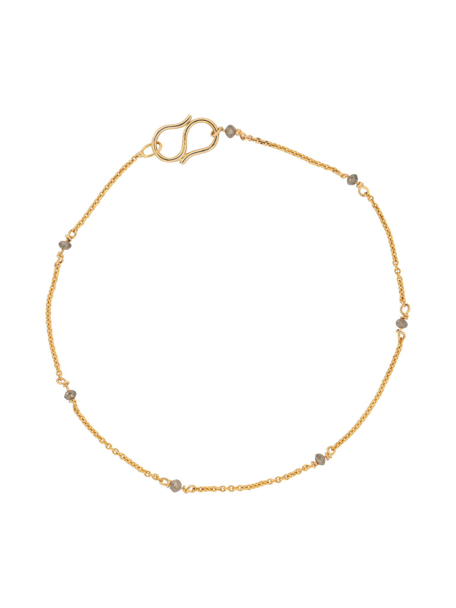 Chain bracelet with diamond beads photo 1