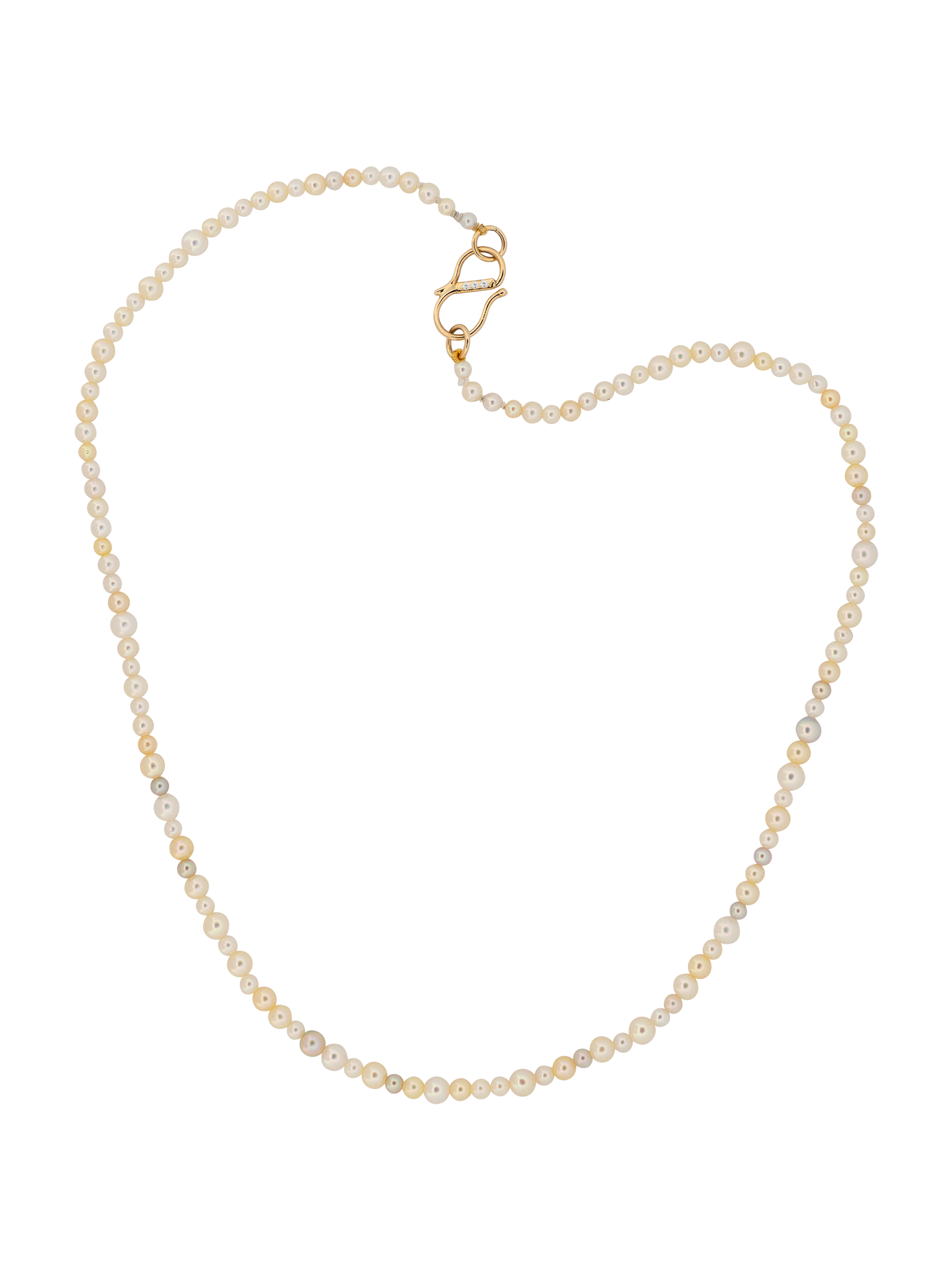 Akoya pearl necklace with diamond clasp photo 1