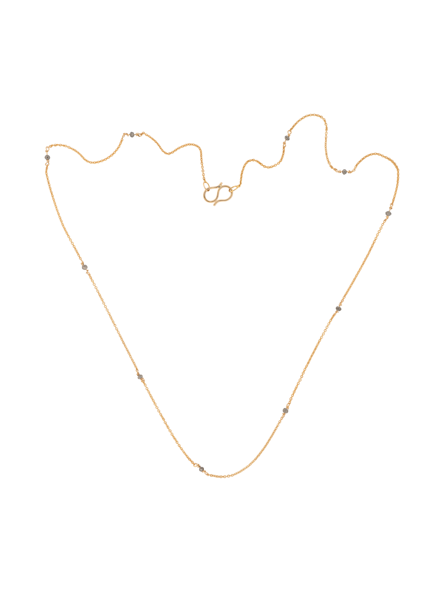 Chain necklace with diamond beads photo 1