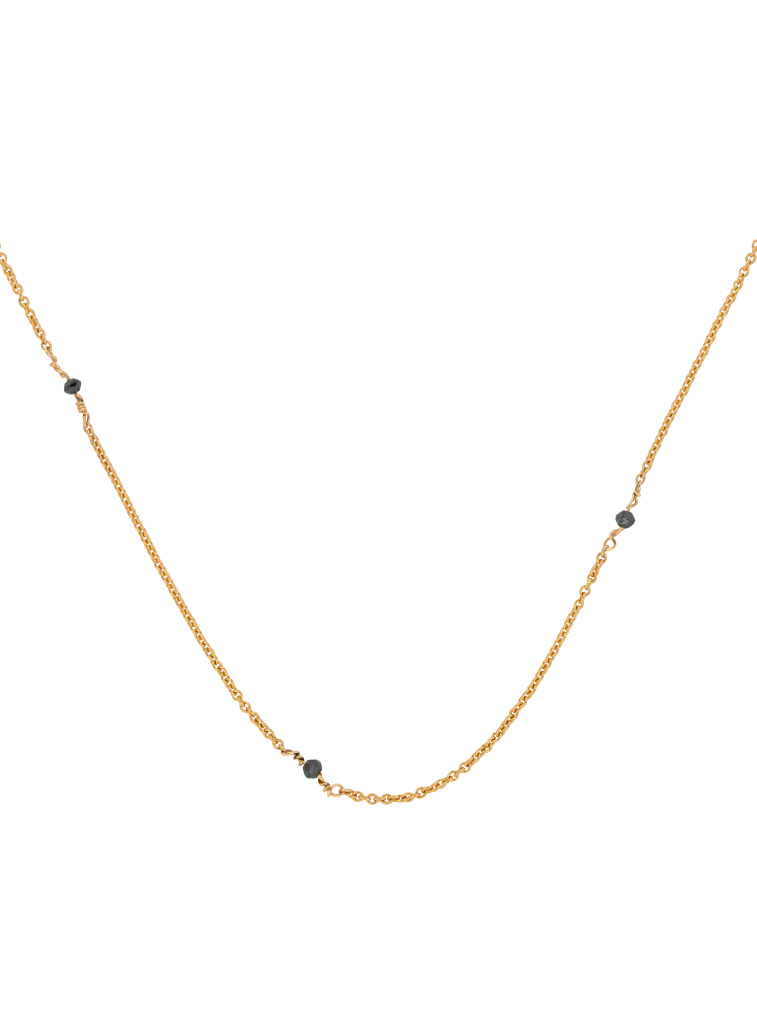 Chain necklace with diamond beads photo 5