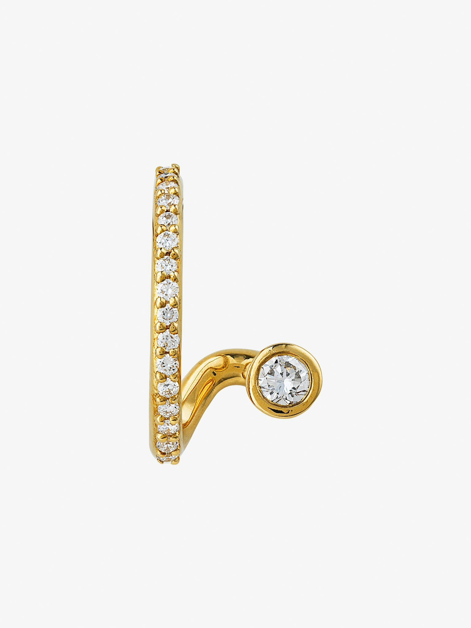 Crescendo pavé diamond ear cuff photo 3