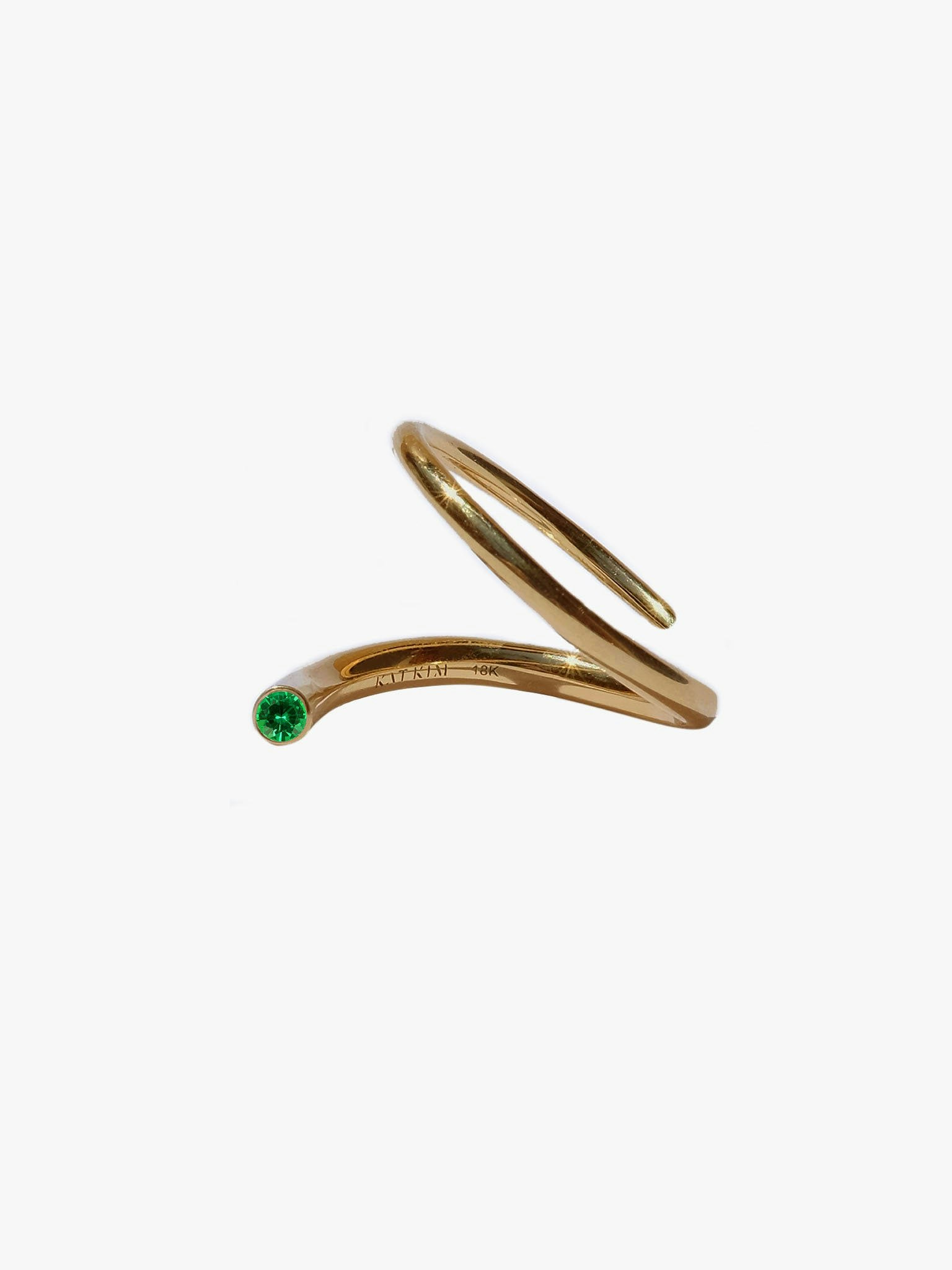 Emerald crescendo pin ring photo 1
