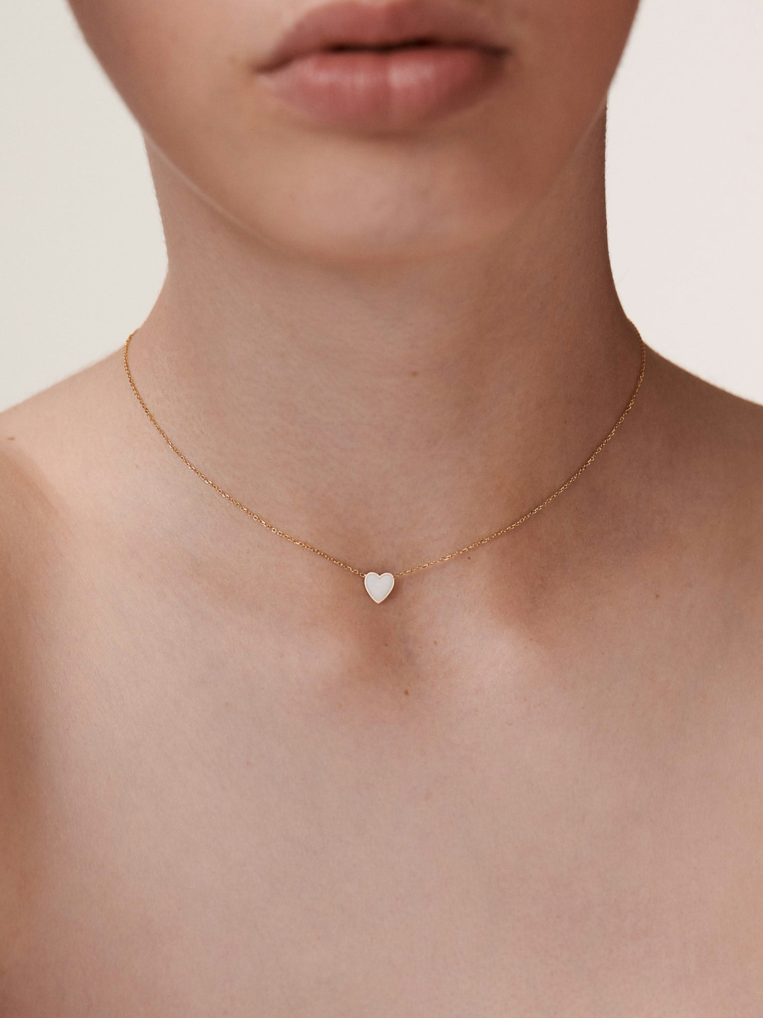 Mini enamel heart necklace photo 2