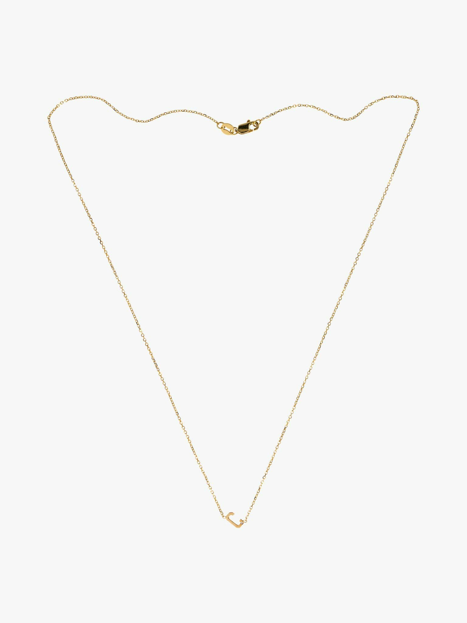 Mini letter necklace with diamond photo 2