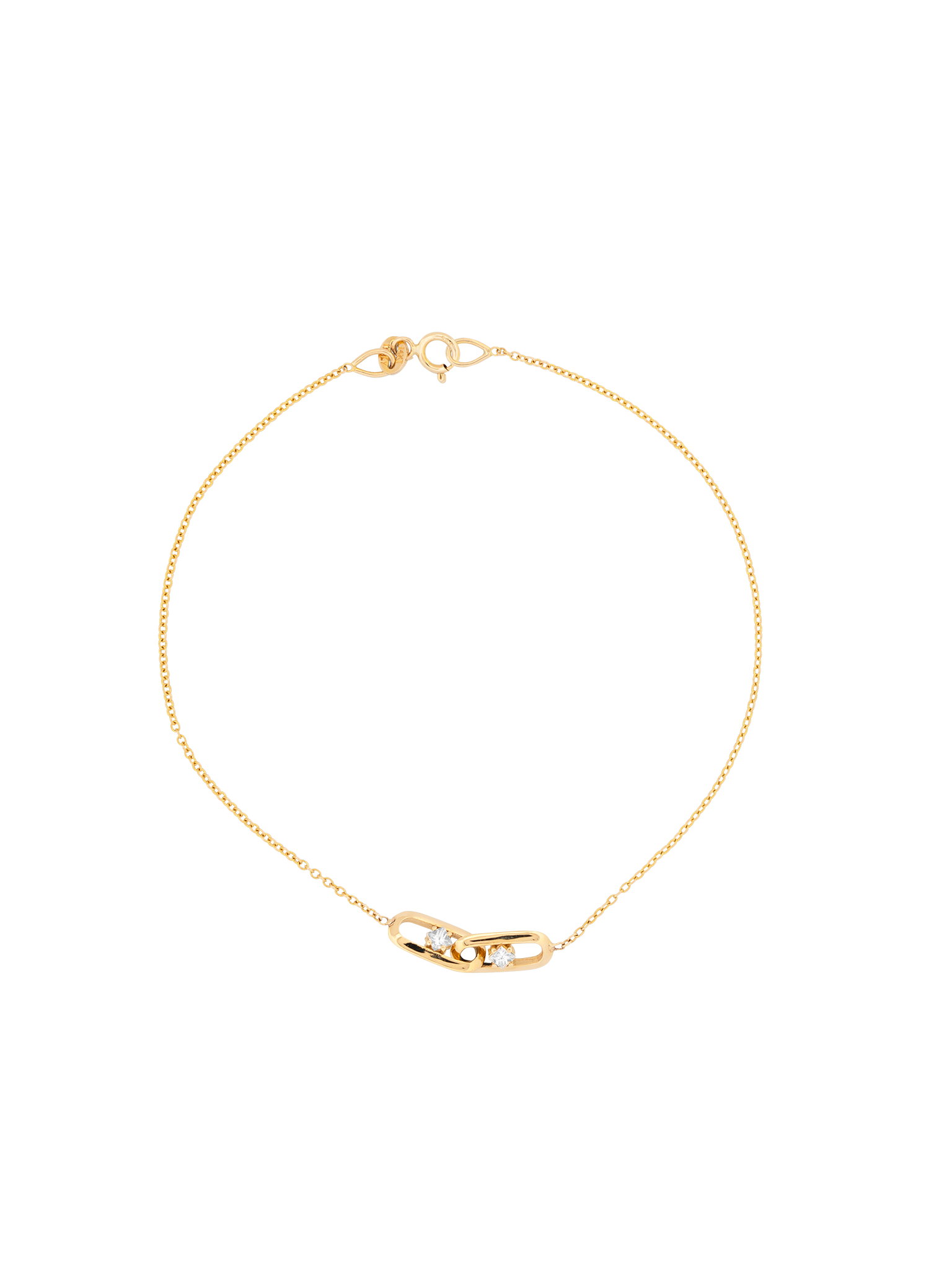 Princess cut diamond linked bracelet photo 1