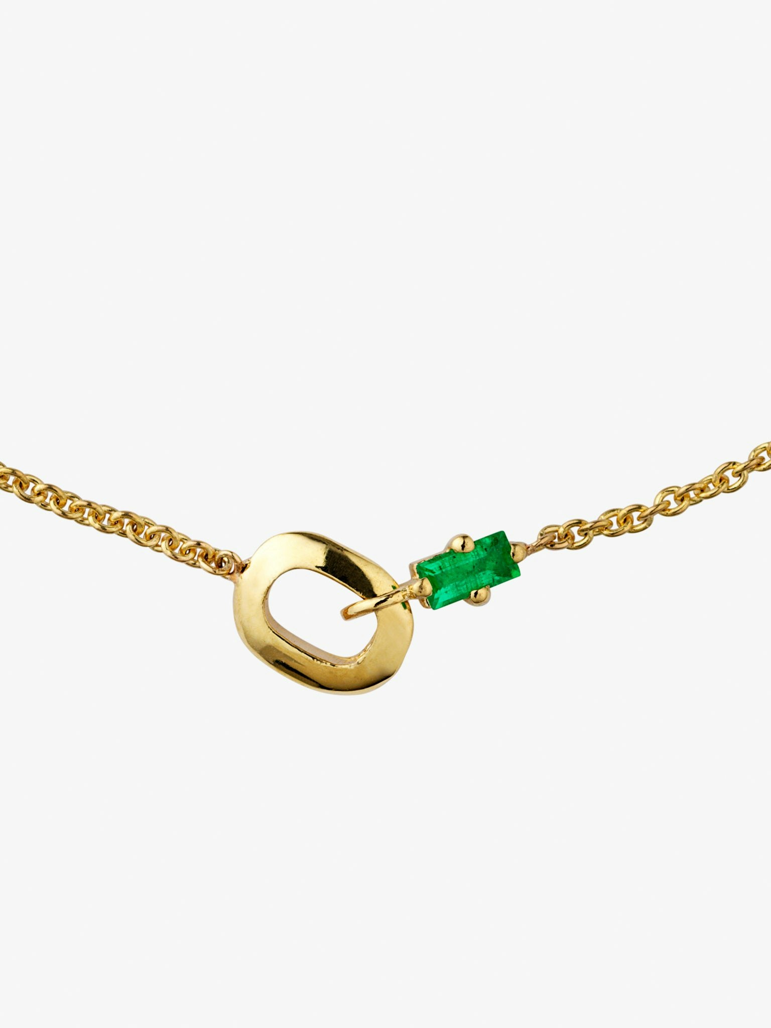 XS link baguette emerald bracelet photo 3