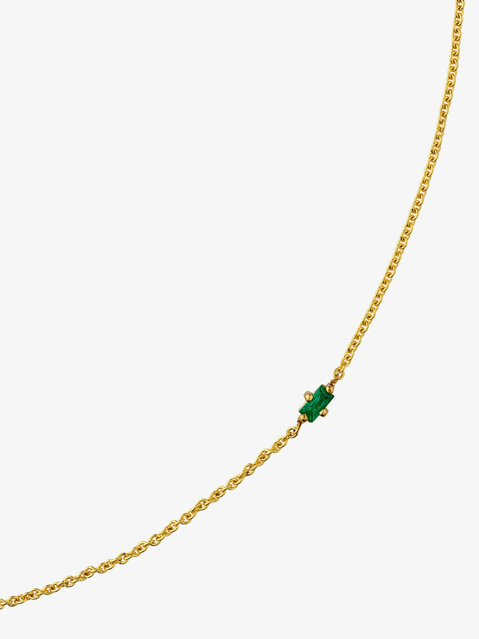 Floating baguette emerald necklace photo 3
