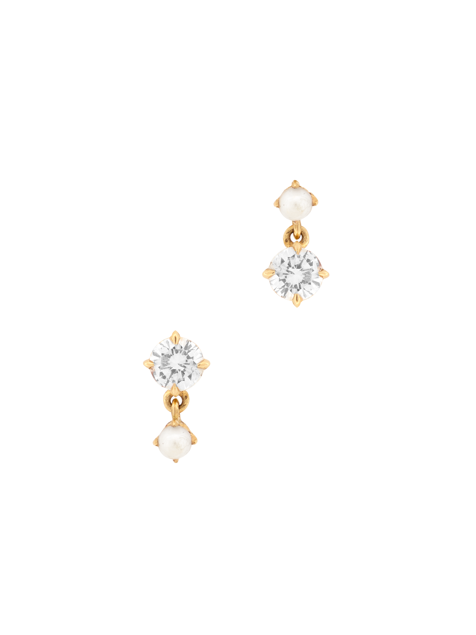 Alternating diamond and pearl drop earrings video
