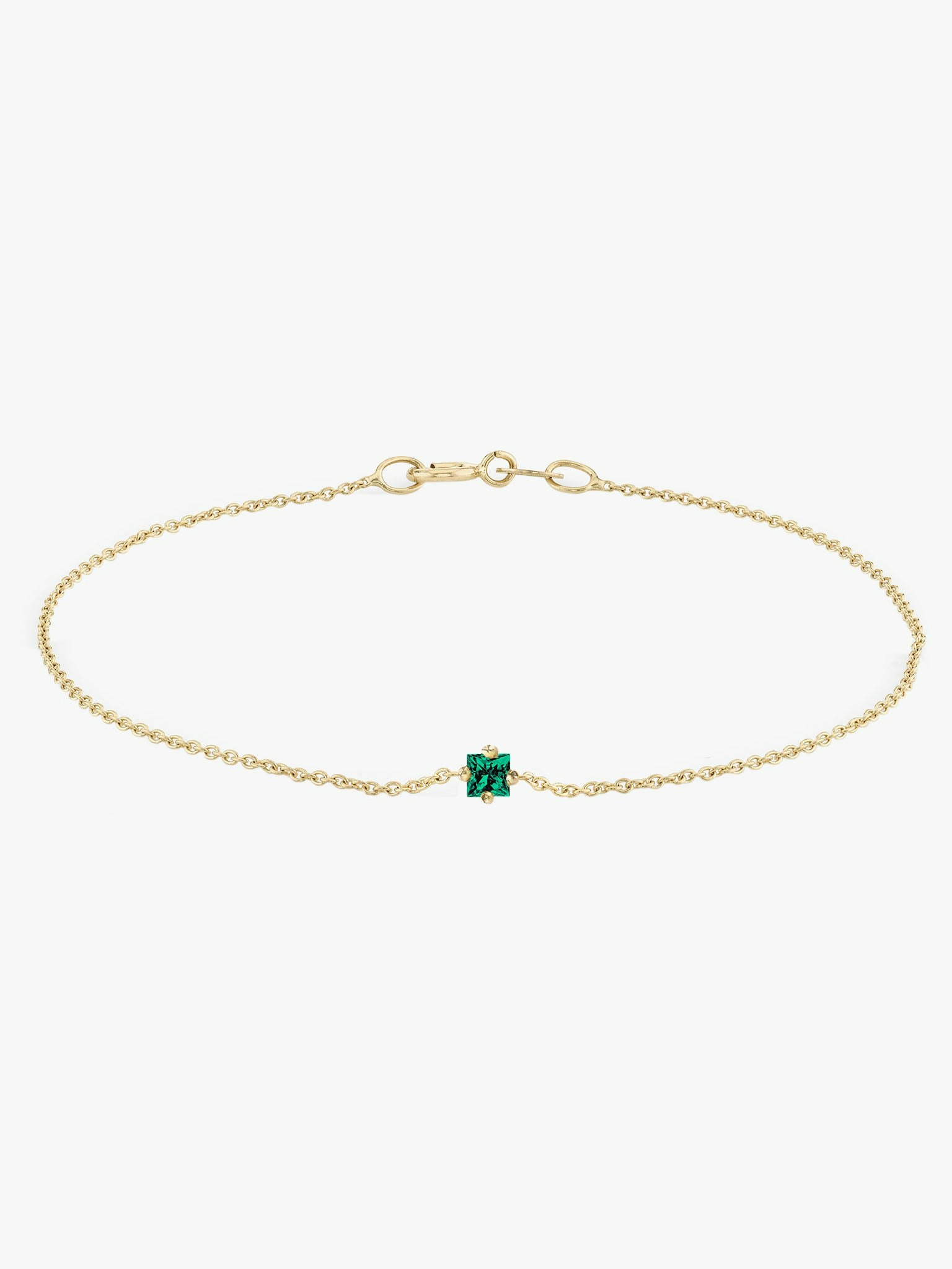 Princess cut emerald floating bracelet photo 1