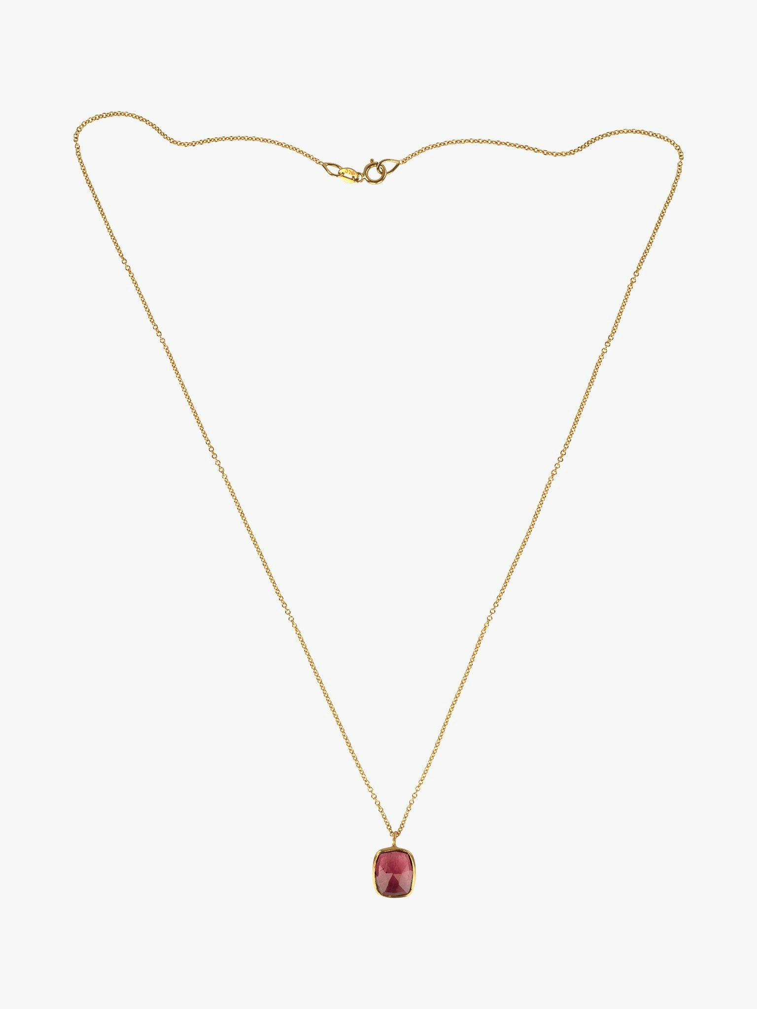 Pink tourmaline chain pendant necklace photo 3