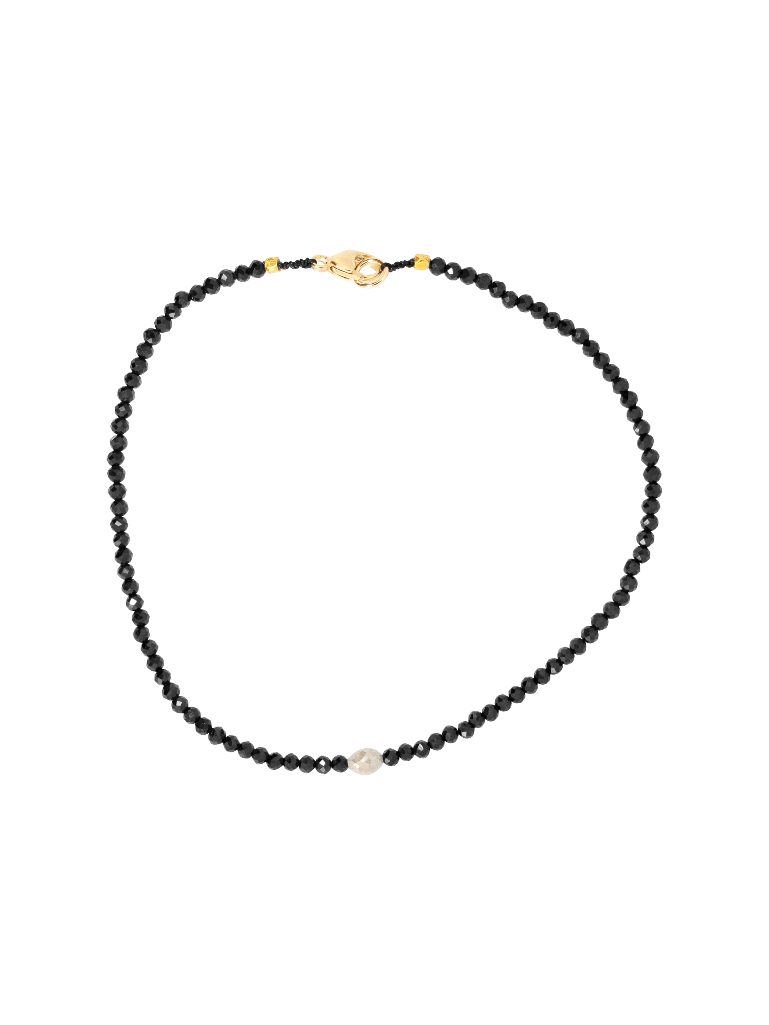 Black spinel and grey diamond beaded bracelet photo 1