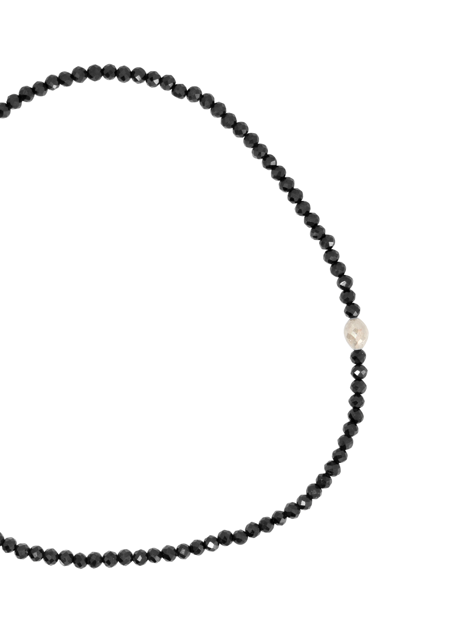 Black spinel and grey diamond beaded bracelet photo 3