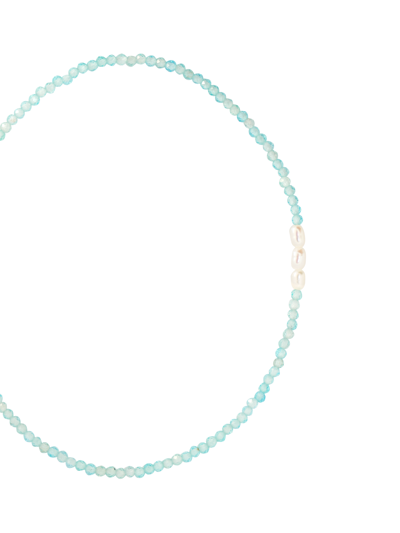 Aquamarine and three pearl beaded bracelet photo 3