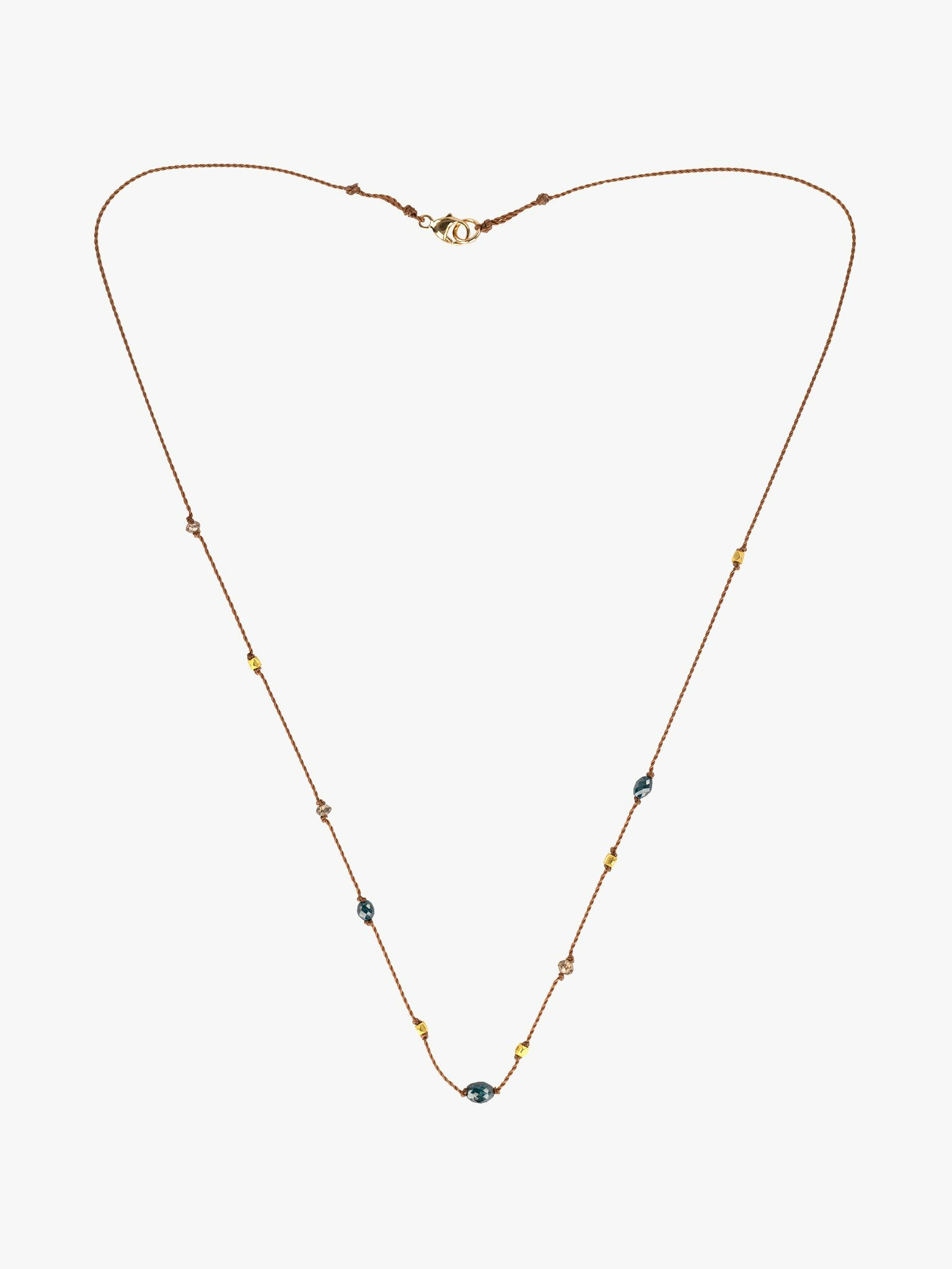 Blue and cognac diamond wren necklace photo 1