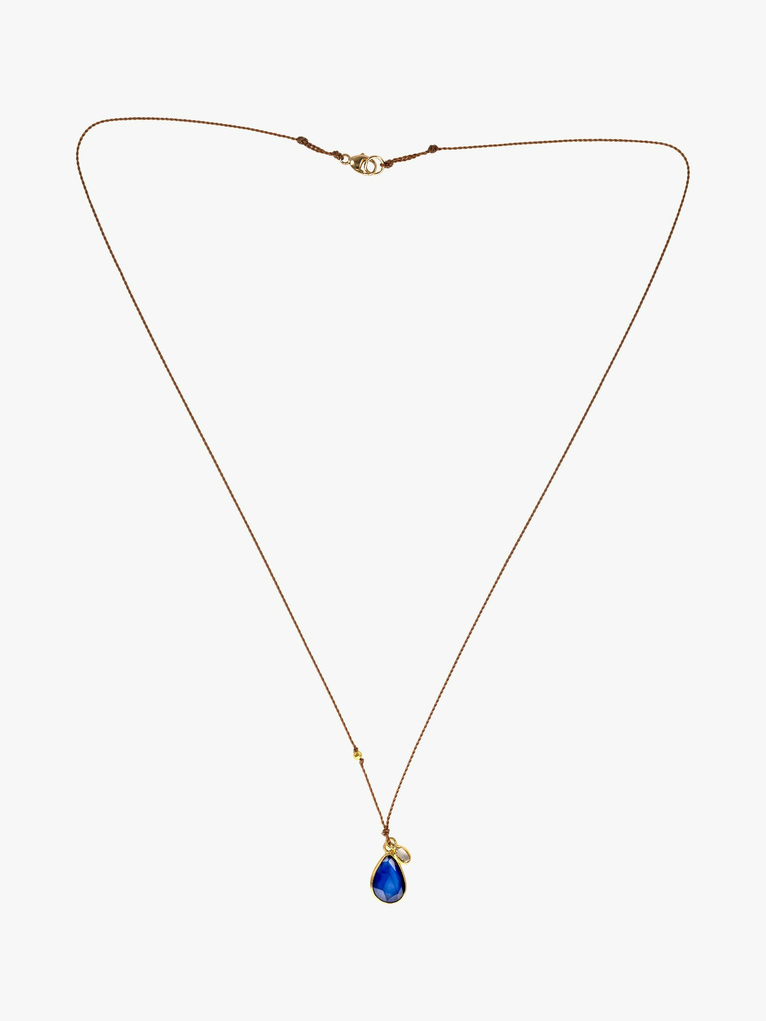Sapphire and diamond pendant necklace photo 2
