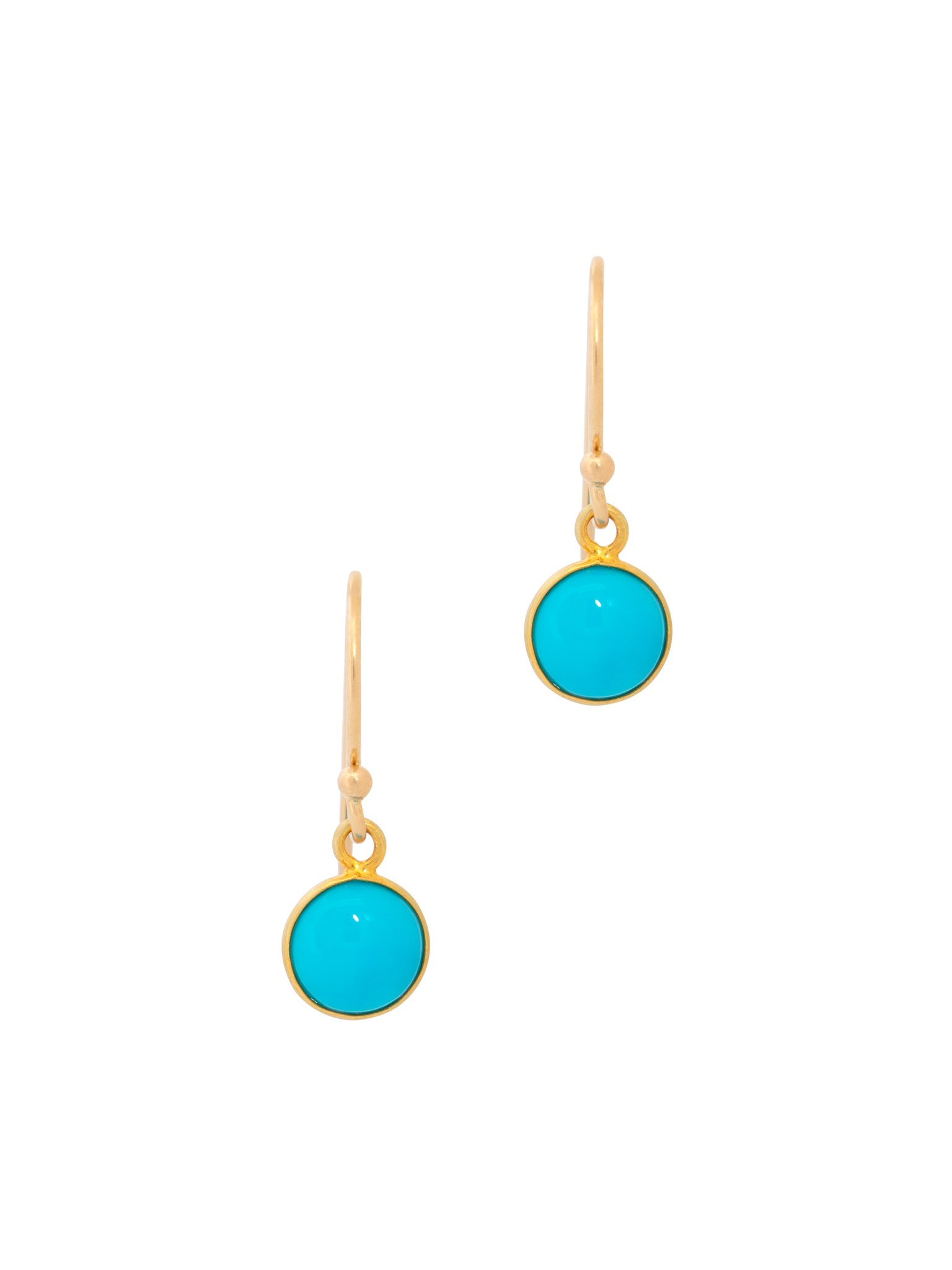 Small sleeping beauty turquoise round earrings photo 1