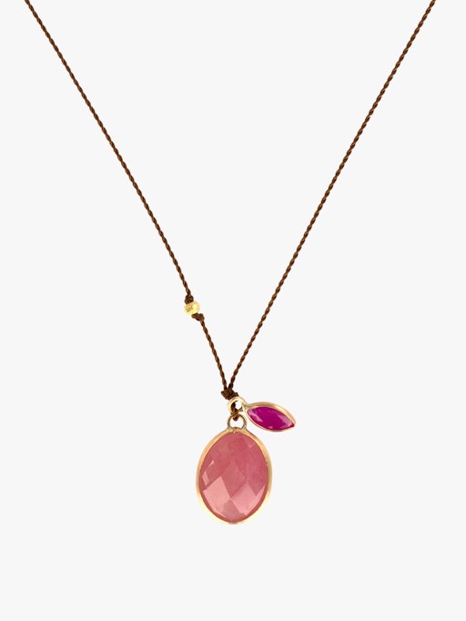 Pink sapphire and ruby pendant necklace photo