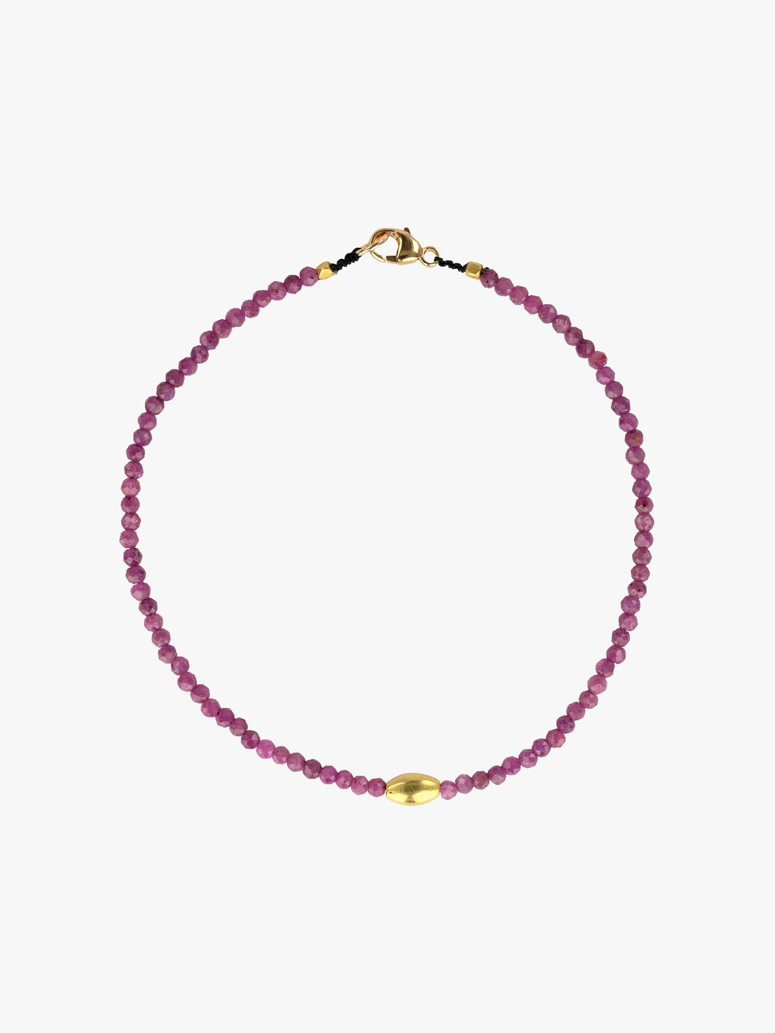 Ruby and gold beaded bracelet photo 1