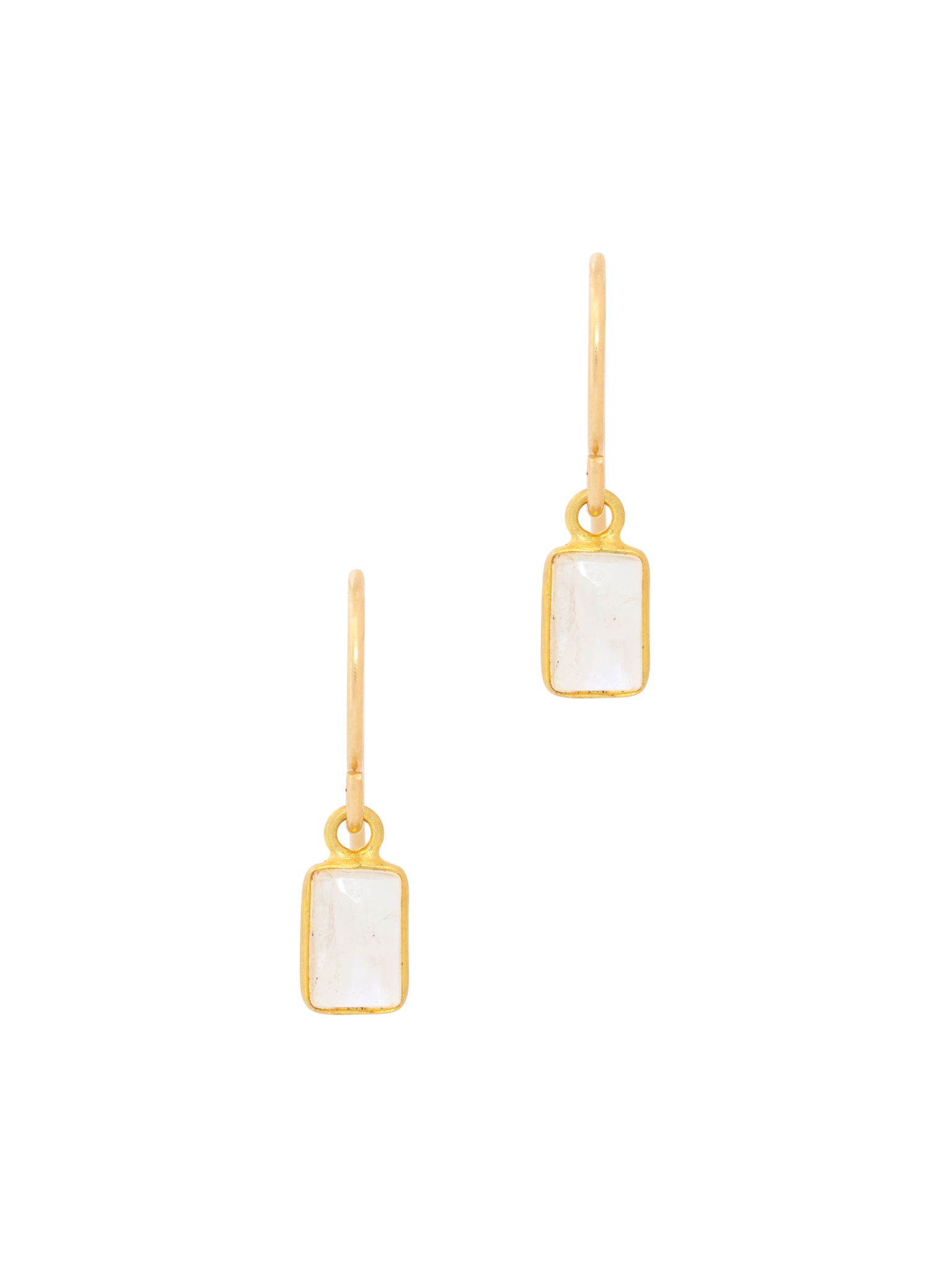 Rainbow moonstone baguette earrings photo 1