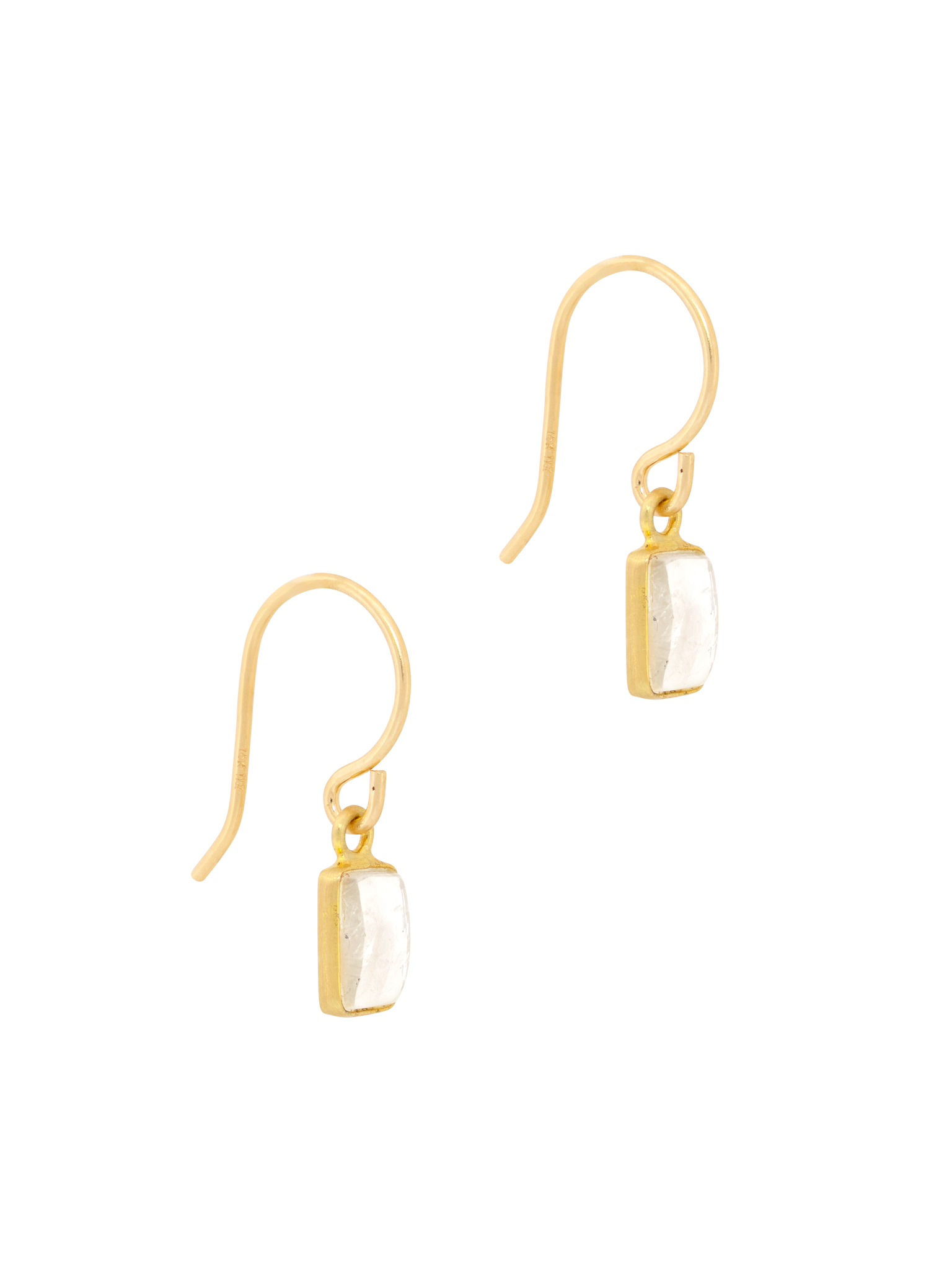 Rainbow moonstone baguette earrings photo 3