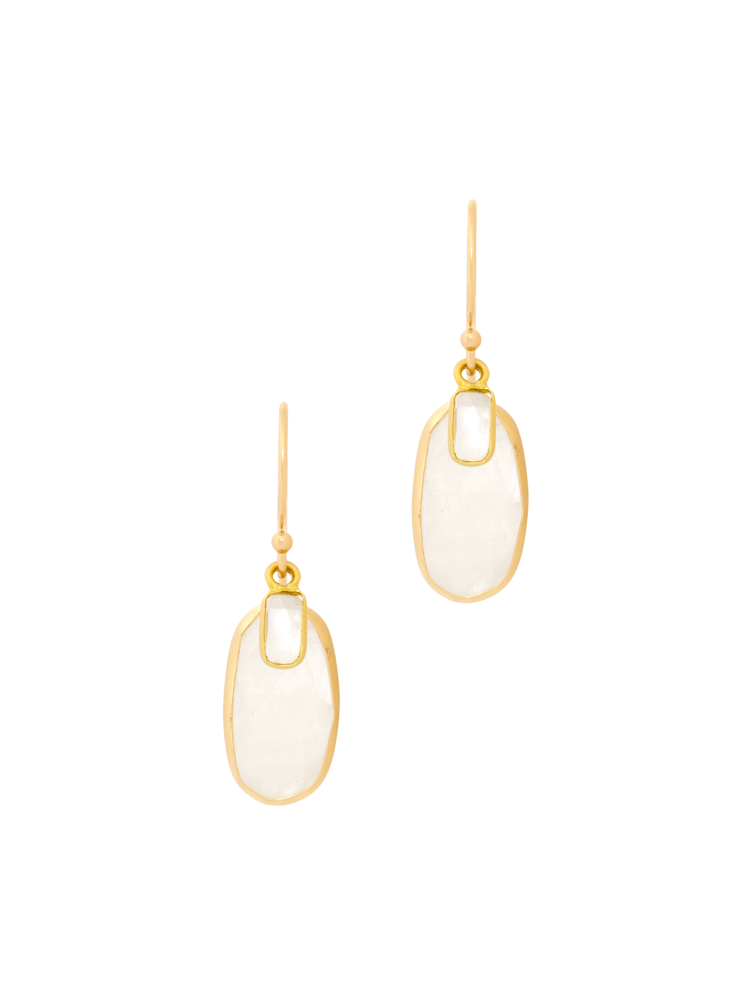 Rainbow moonstone double earrings photo 1