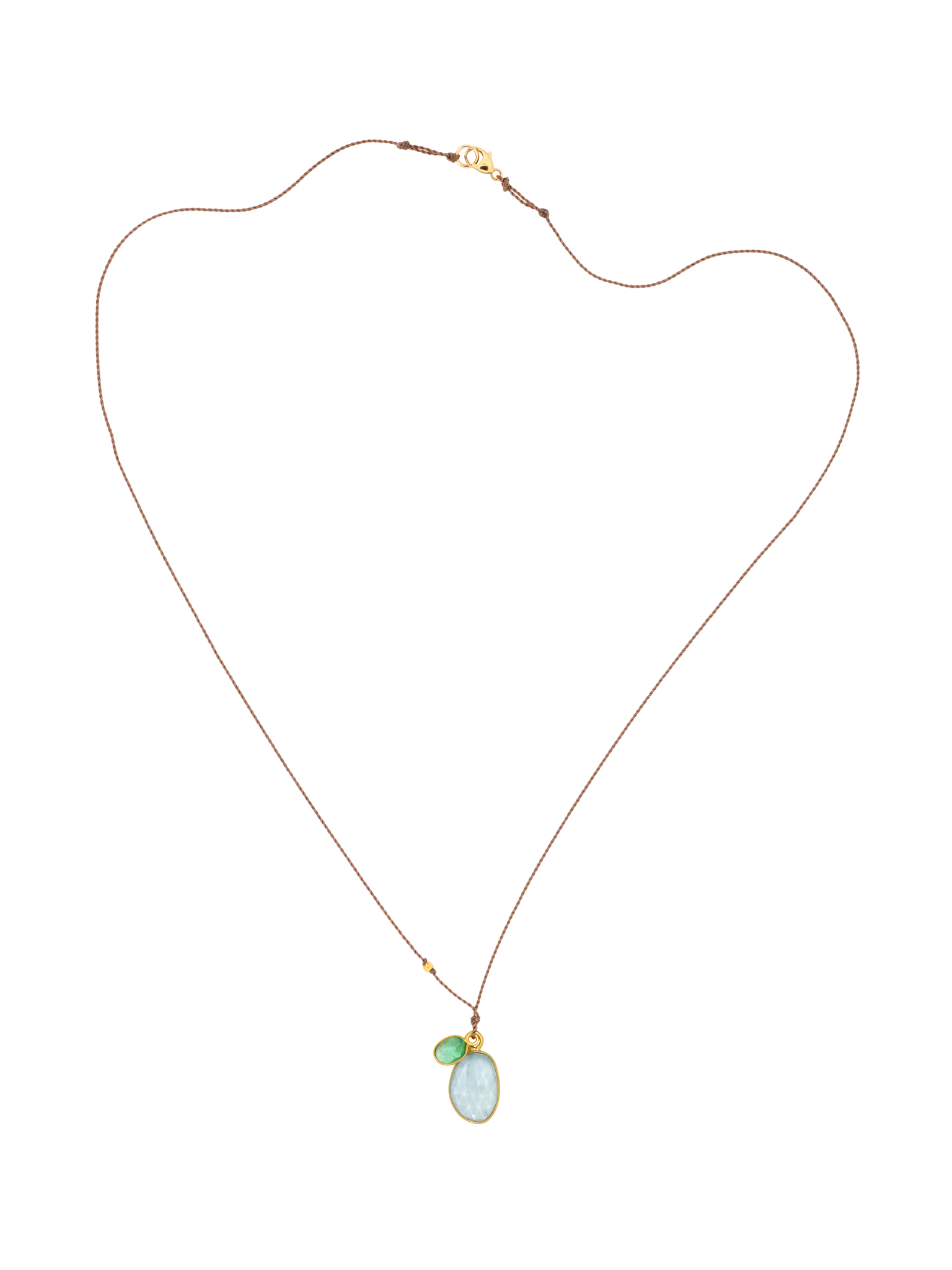 Aquamarine and emerald pendant necklace photo 3