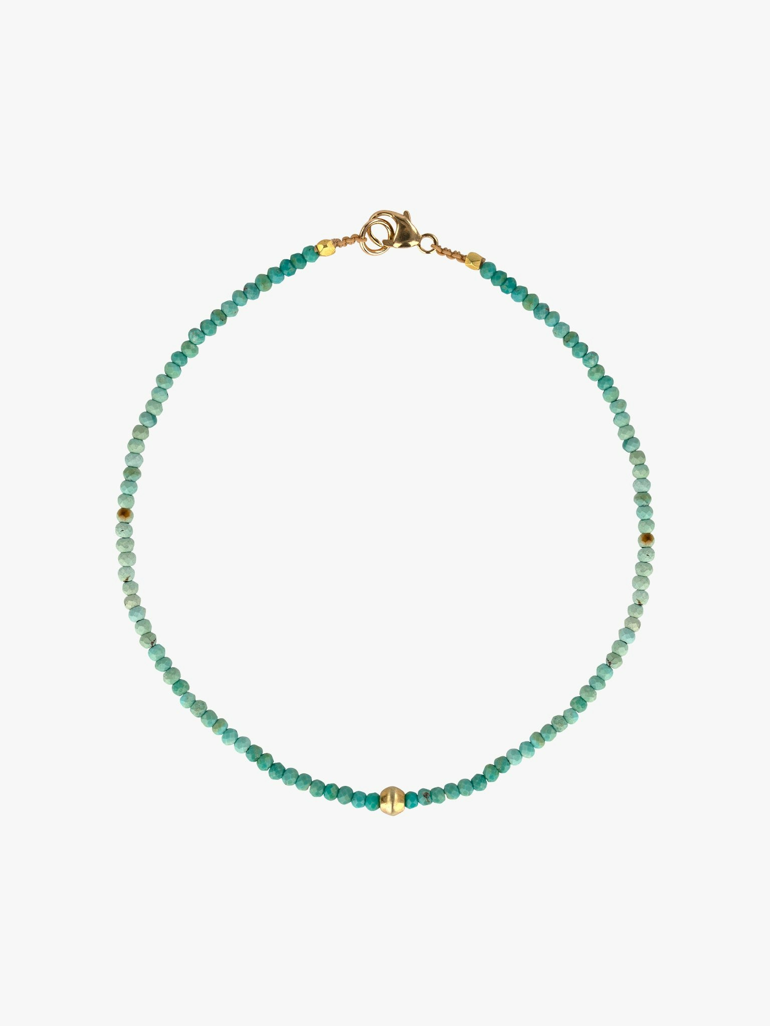 Ombre turquoise and gold beaded bracelet video