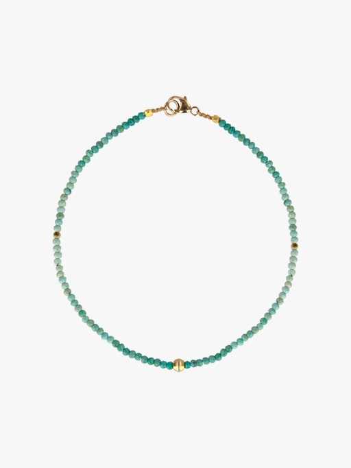 Ombre turquoise and gold beaded bracelet photo