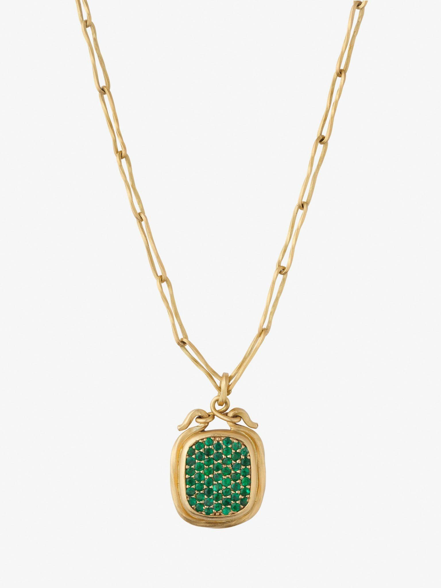 Flow pendant with emeralds photo 1