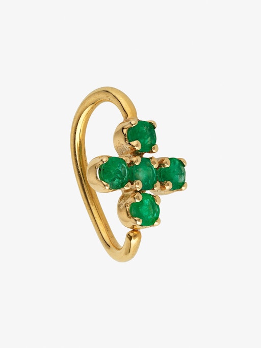 Plus hoop gold with emeralds photo