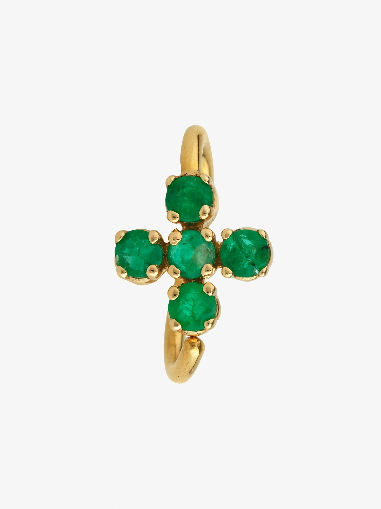 Plus hoop gold with emeralds photo 3