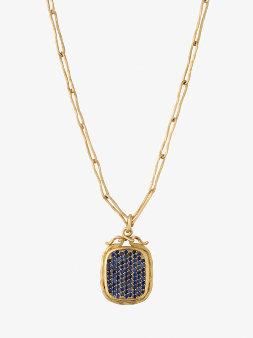 Flow pendant with blue sapphires photo
