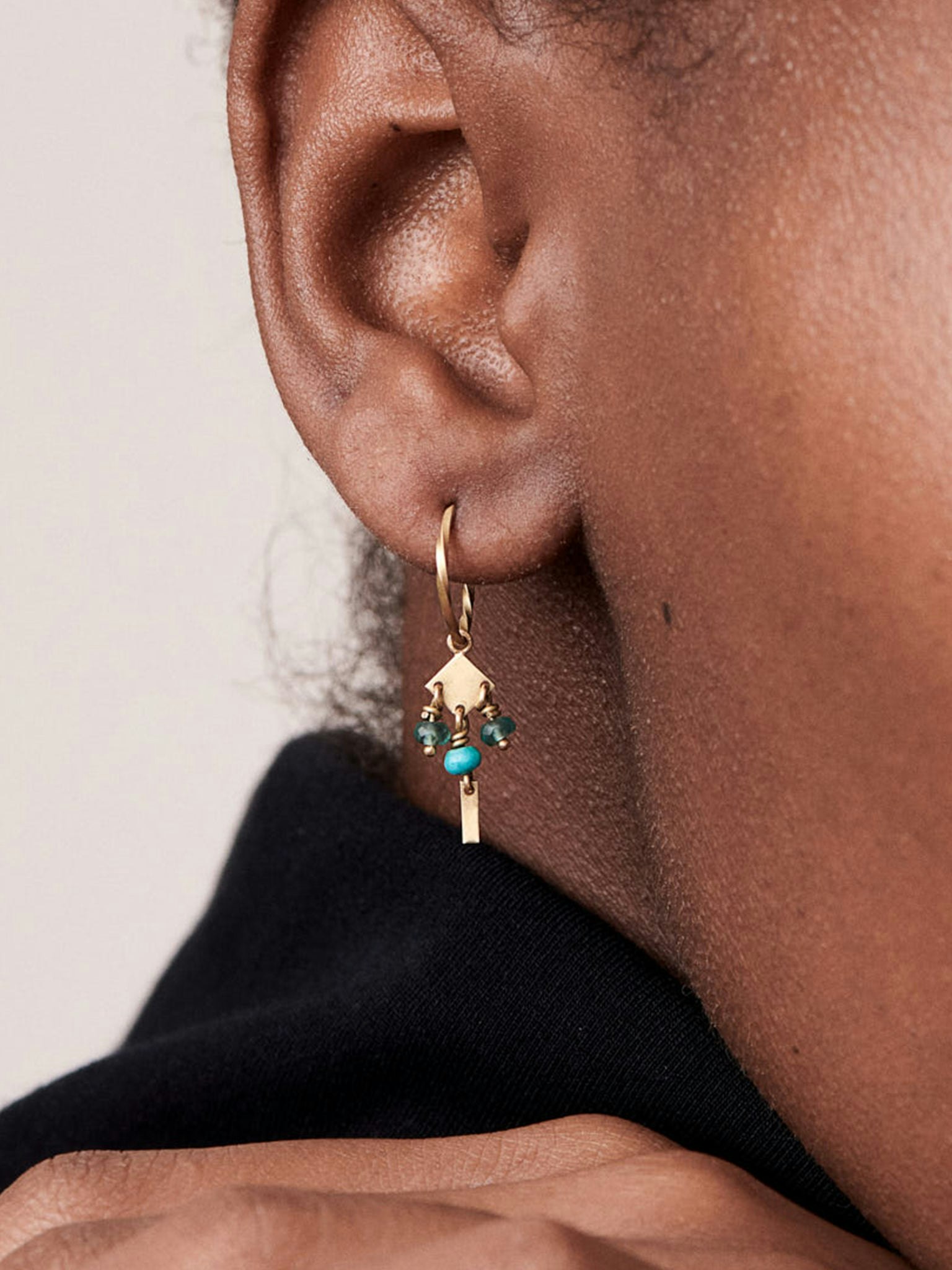 Persian mini hoops with turquoise photo 4