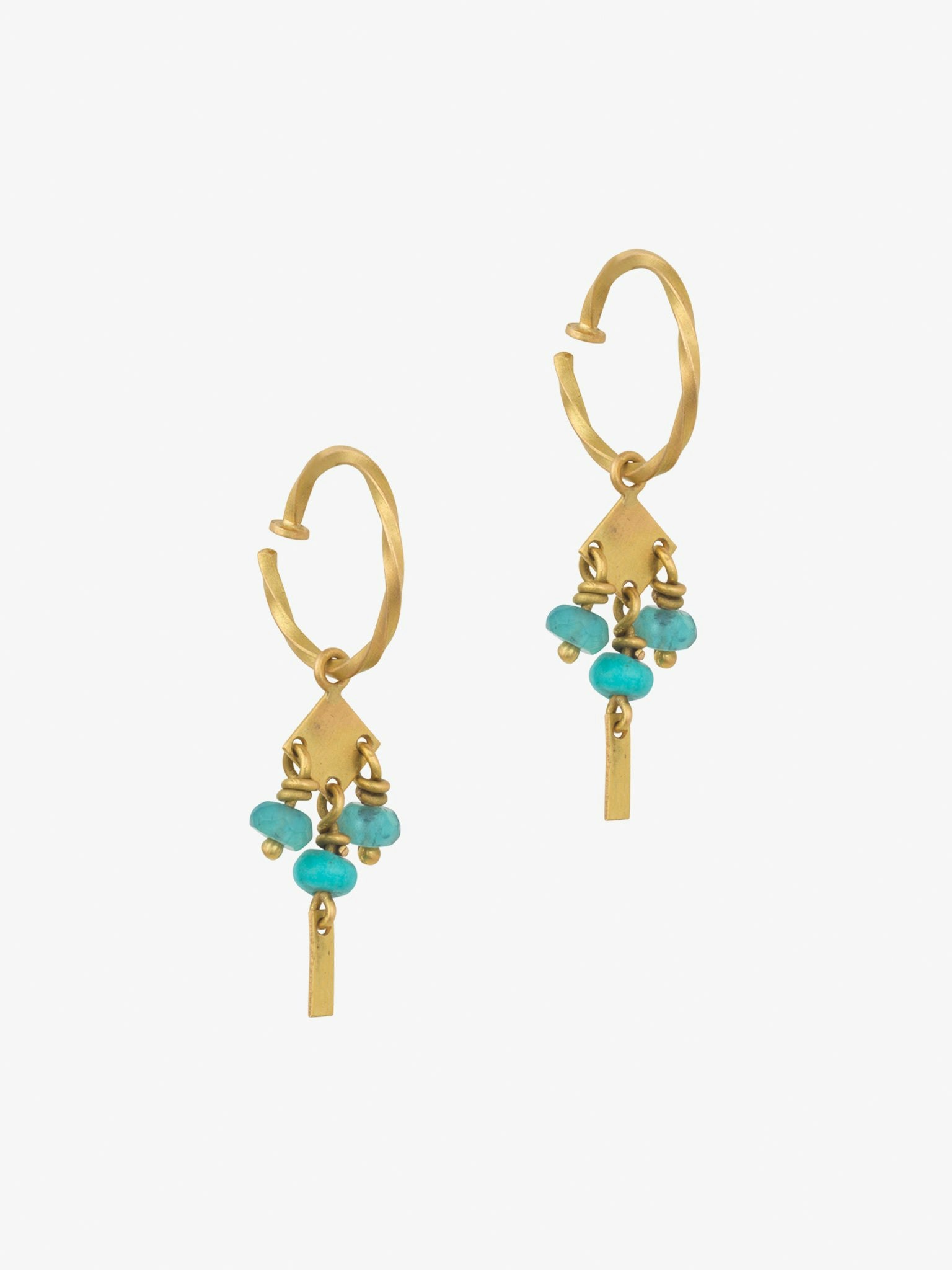 Persian mini hoops with turquoise photo 1