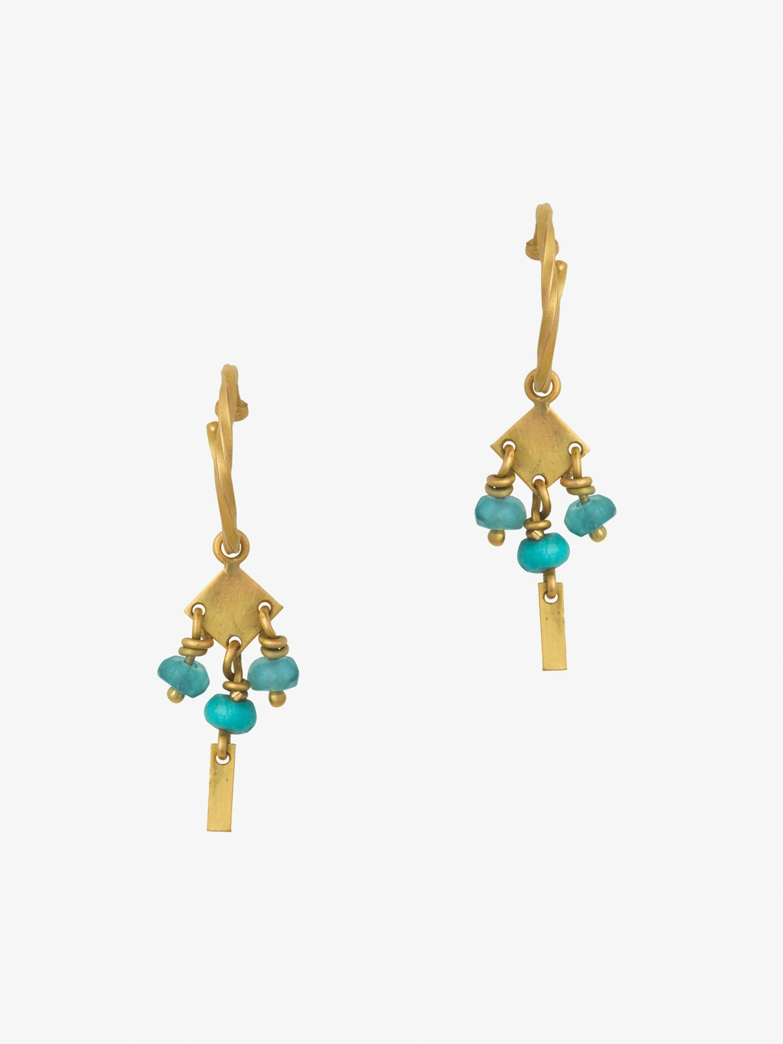 Persian mini hoops with turquoise photo 3
