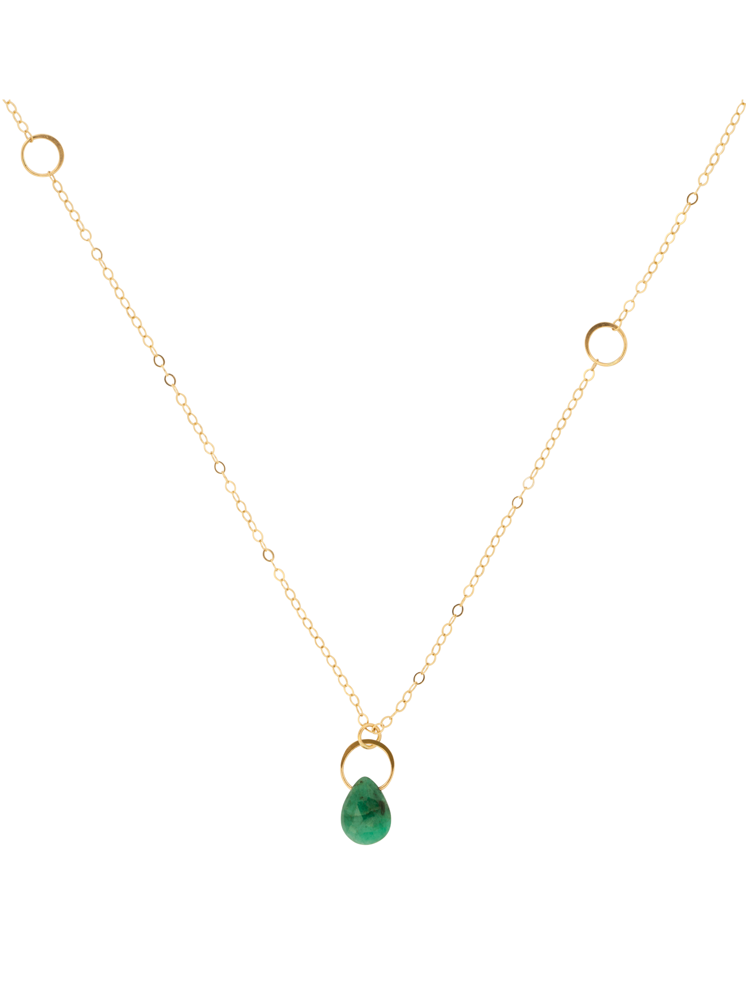 Emerald single drop necklace photo 1