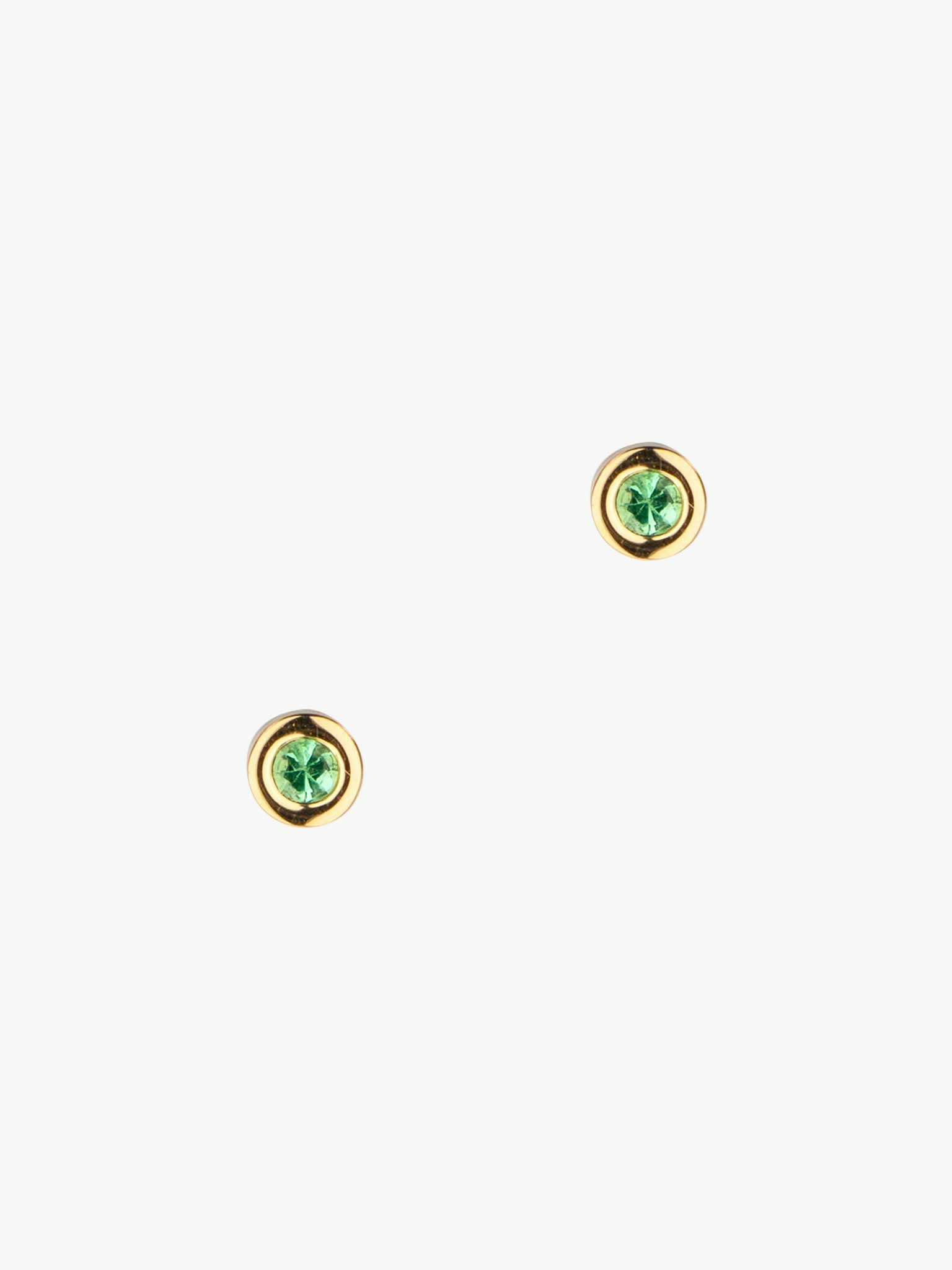 Flush set emerald studs photo 1