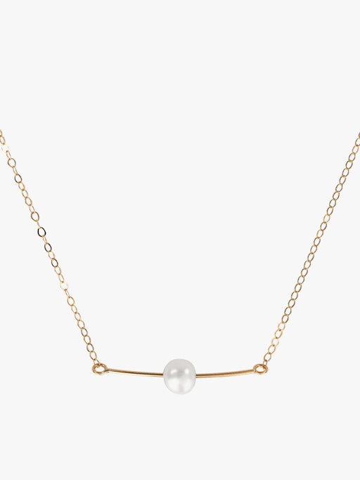Floating bar pearl necklace photo