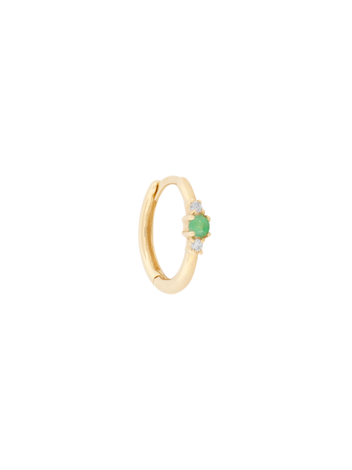 Petite triple emerald clicker hoop photo