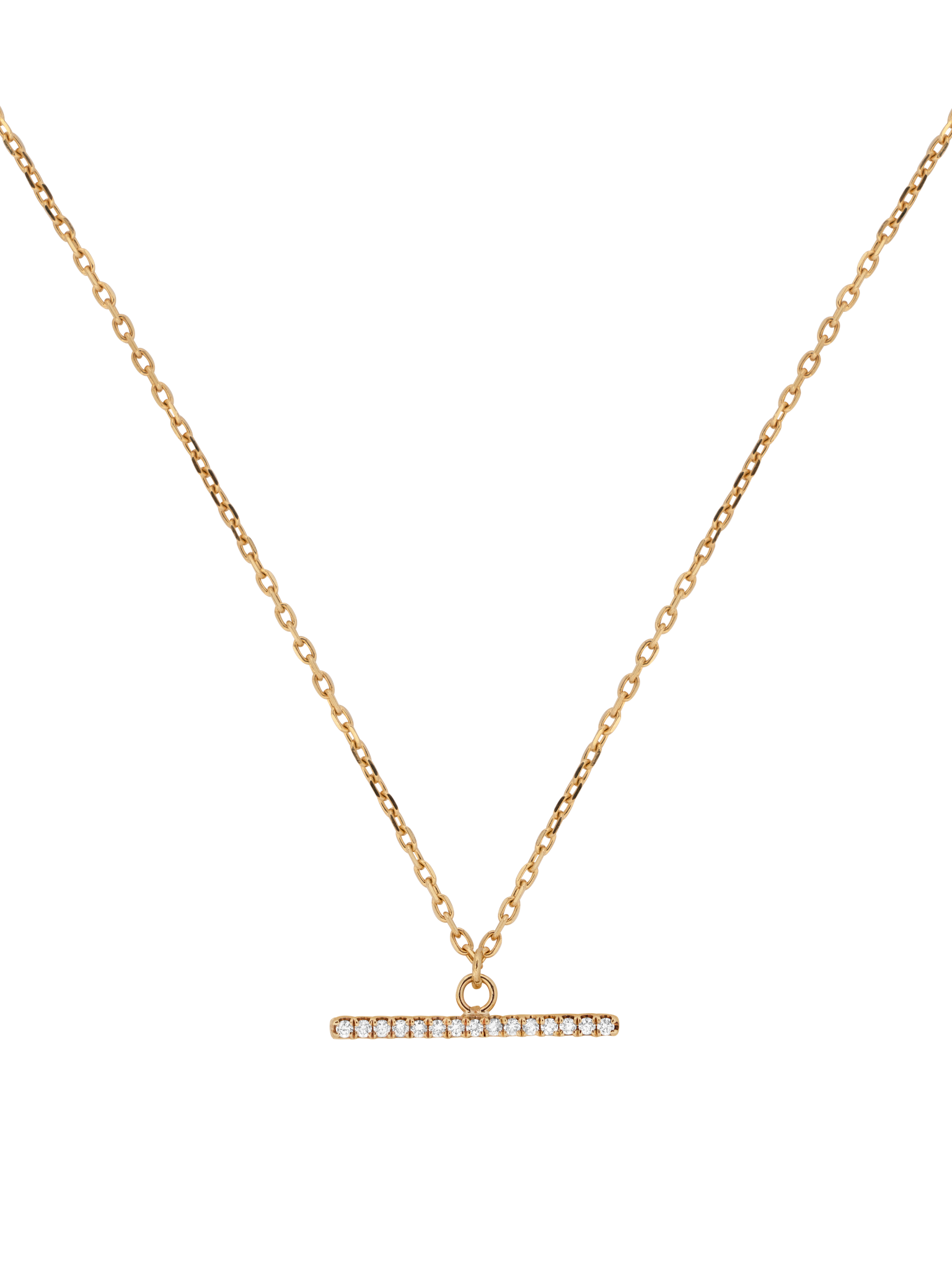 Diamond pavé bar pendant necklace photo 1