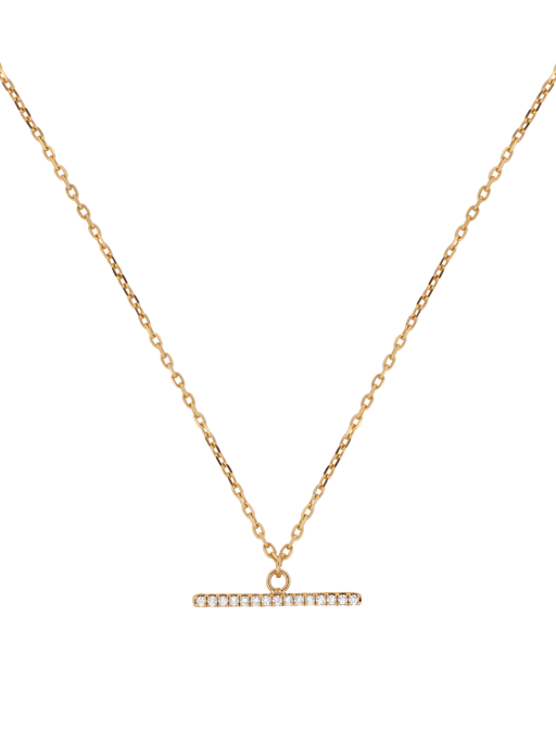 Diamond pavé bar pendant necklace photo