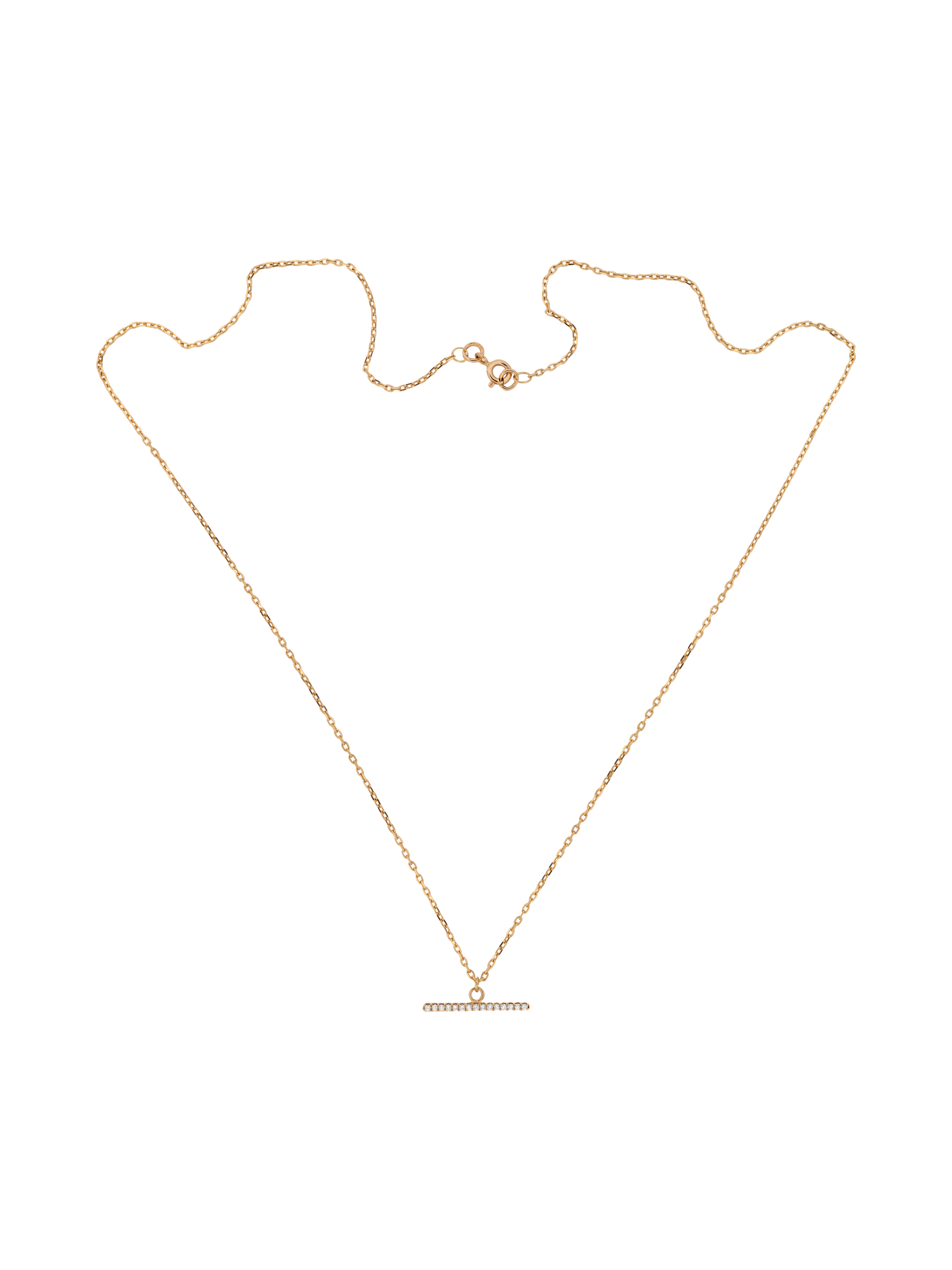 Diamond pavé bar pendant necklace photo 3