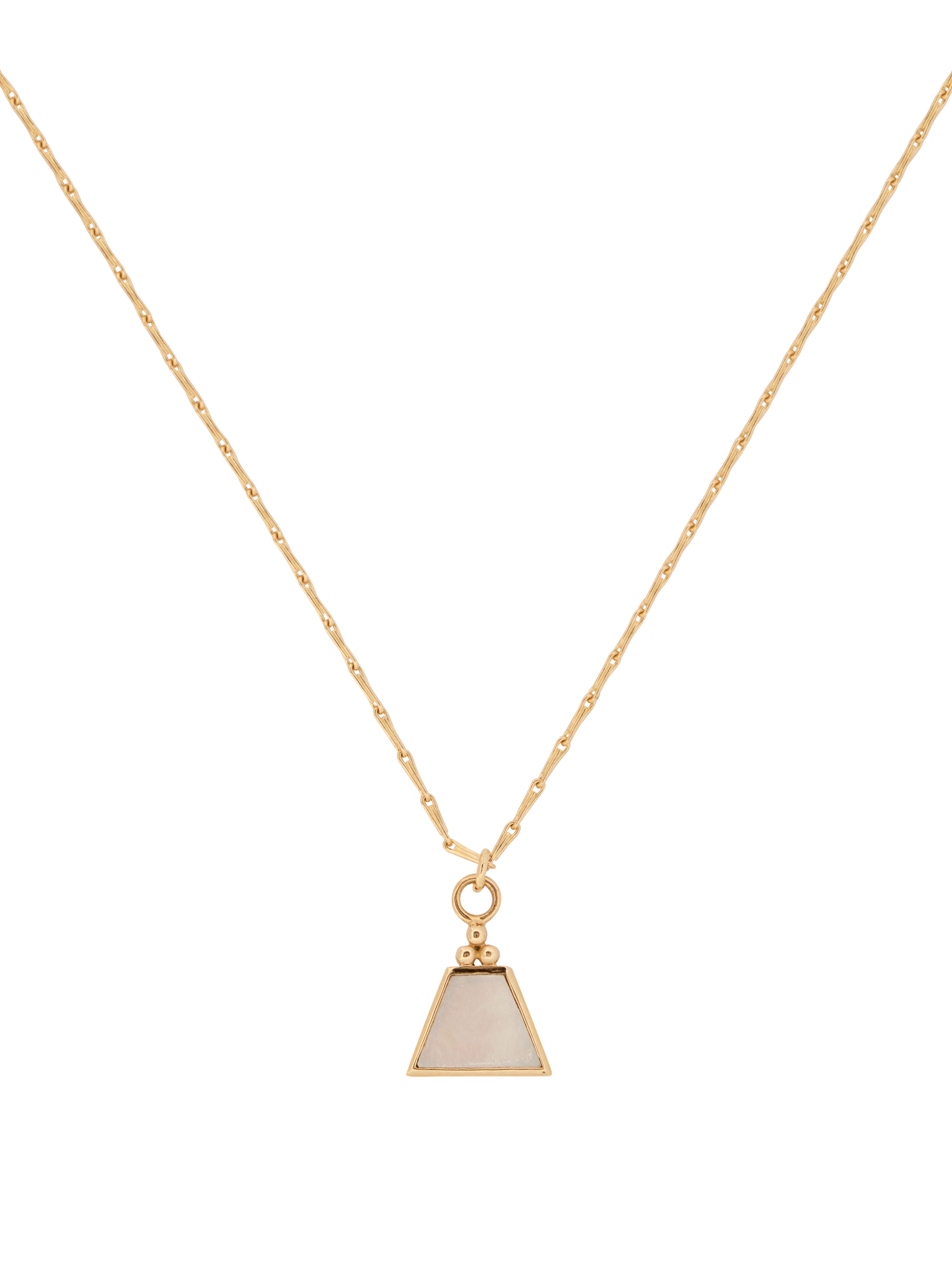 Mother of pearl short trapezoid pendant necklace photo 1