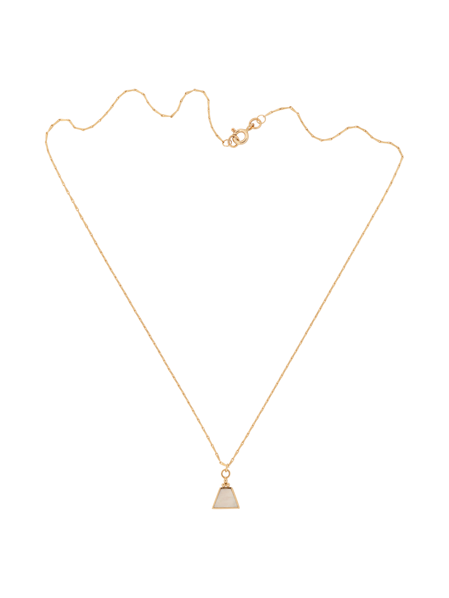 Mother of pearl short trapezoid pendant necklace photo 3