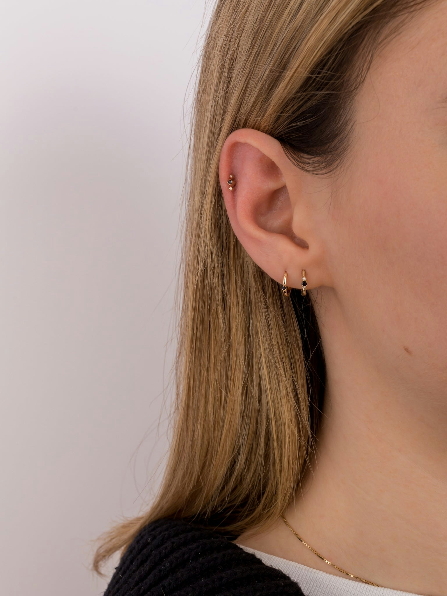 Petite three stone stud photo 10