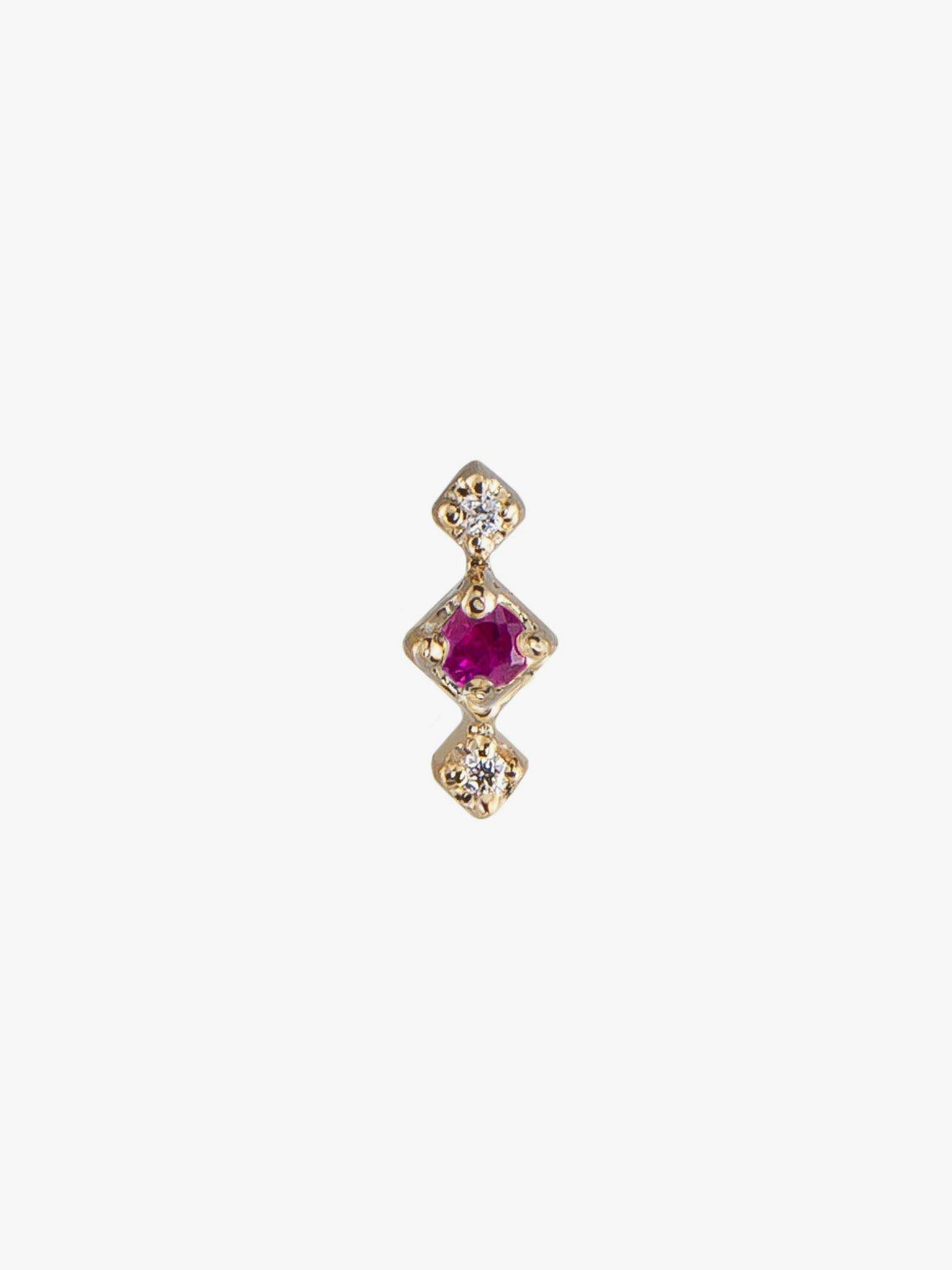 Petite three stone stud photo 3
