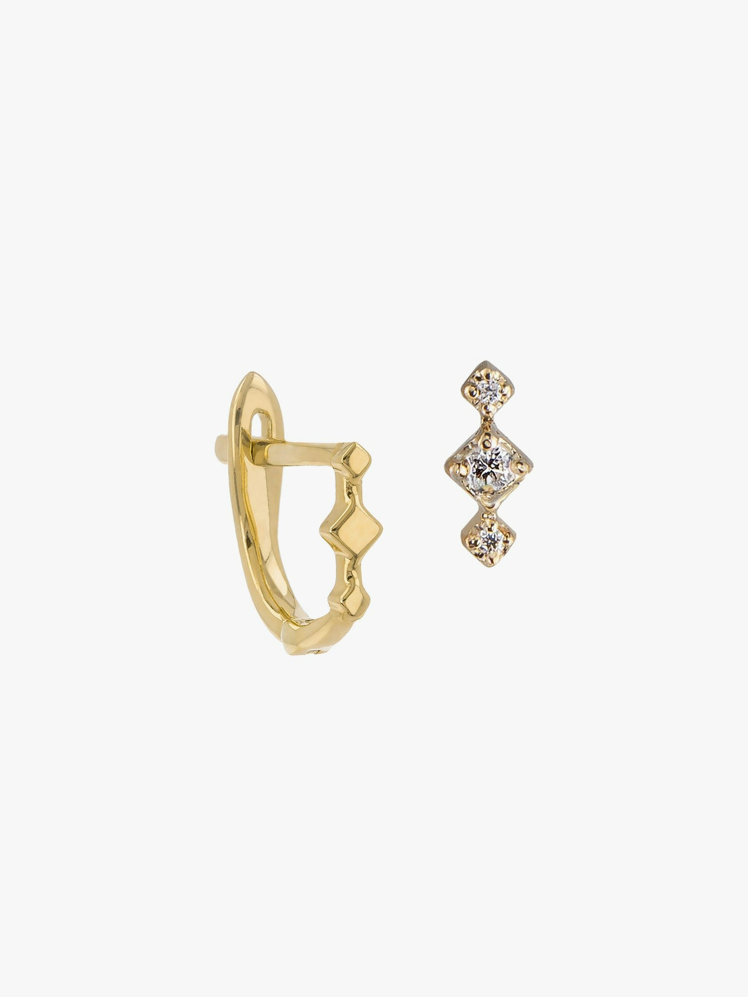 Petite three stone stud photo 9