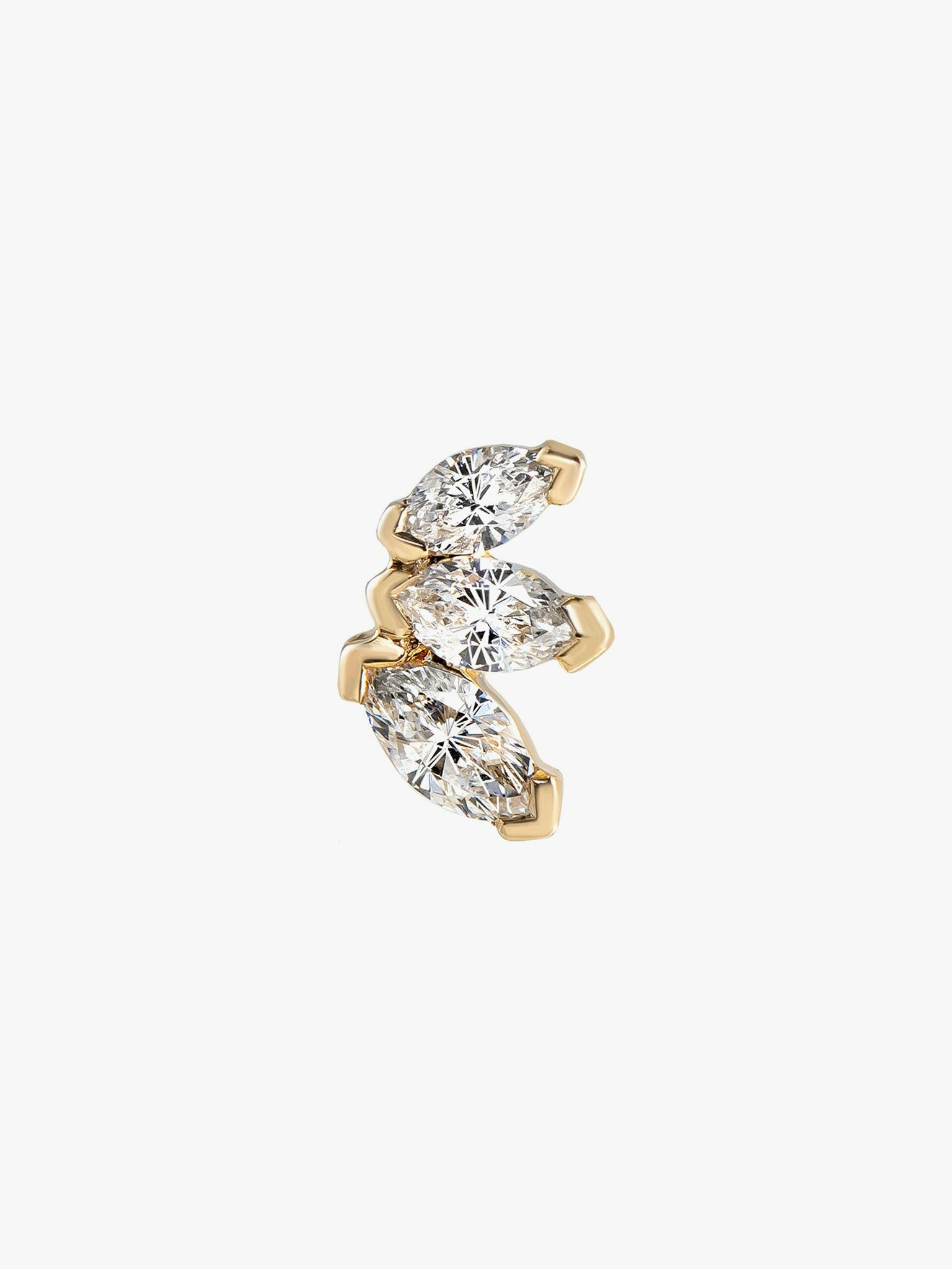 Triple marquise diamond stud photo 1